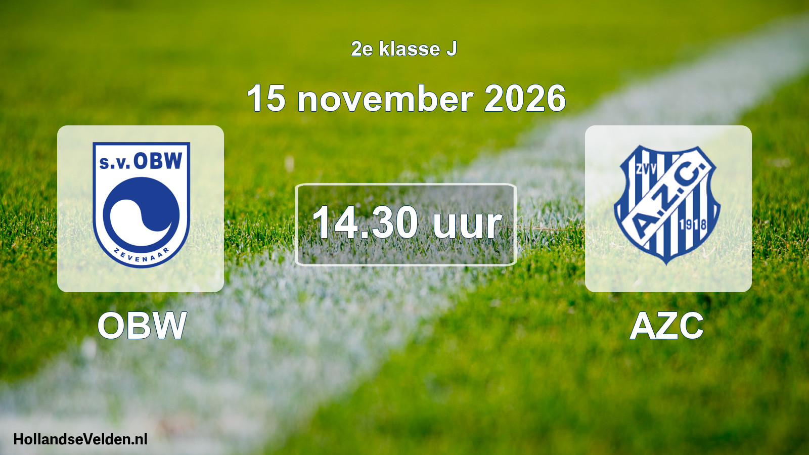 Geplande wedstrijd: OBW - AZC (15 november 2026)