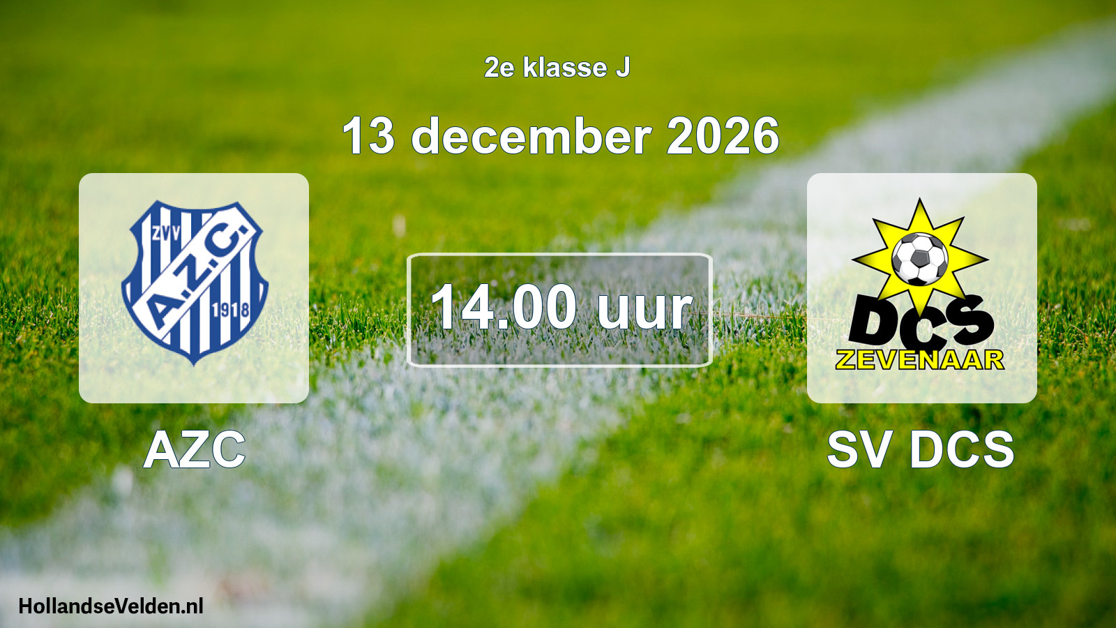 Geplande wedstrijd: AZC - SV DCS (13 december 2026)