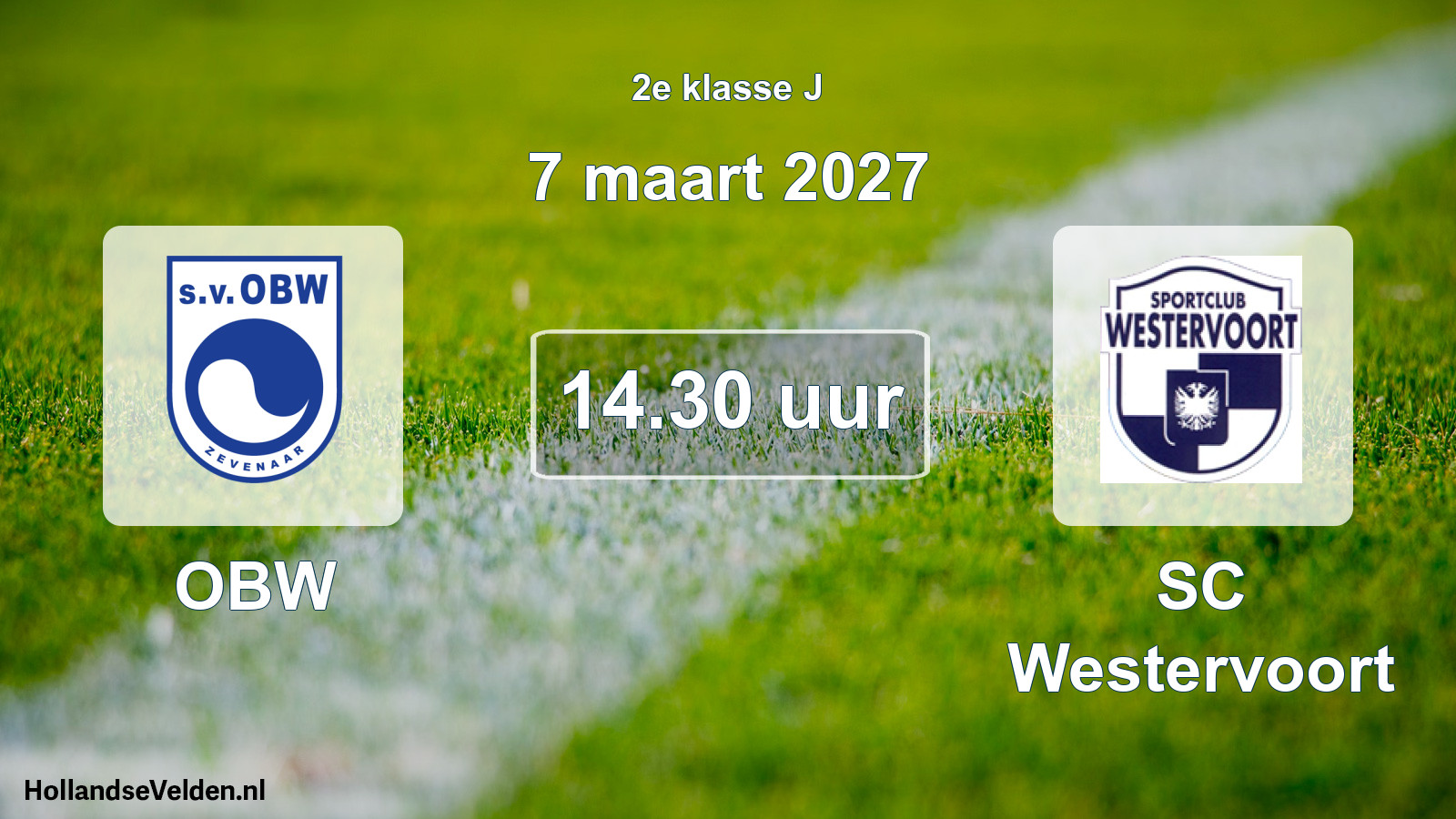 Geplande wedstrijd: OBW - SC Westervoort (7 maart 2027)