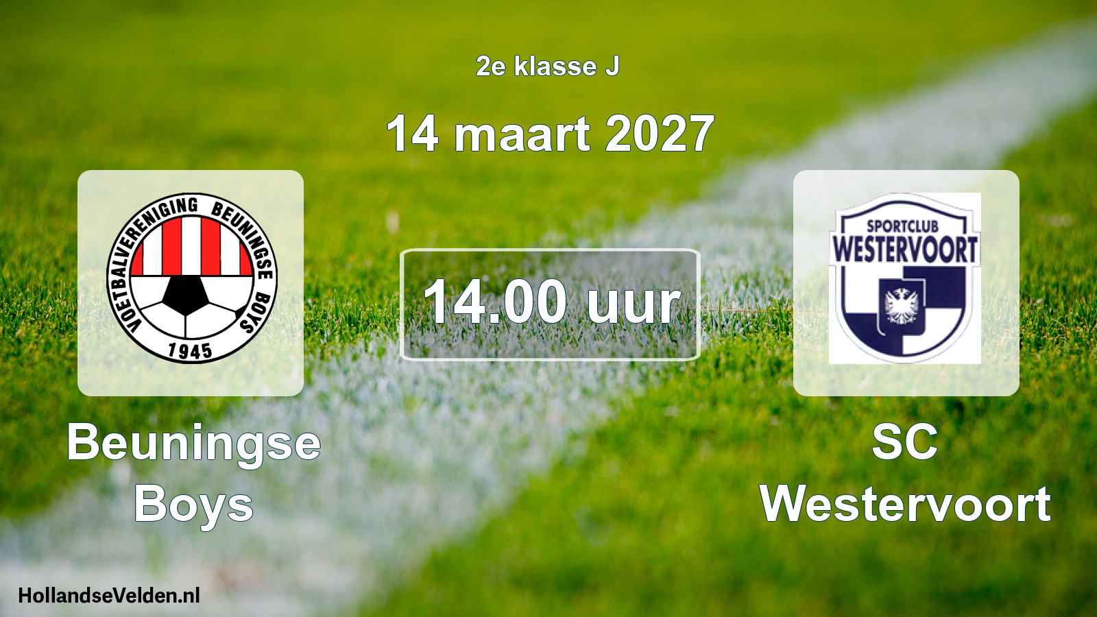 Geplande wedstrijd: Beuningse Boys - SC Westervoort (14 maart 2027)