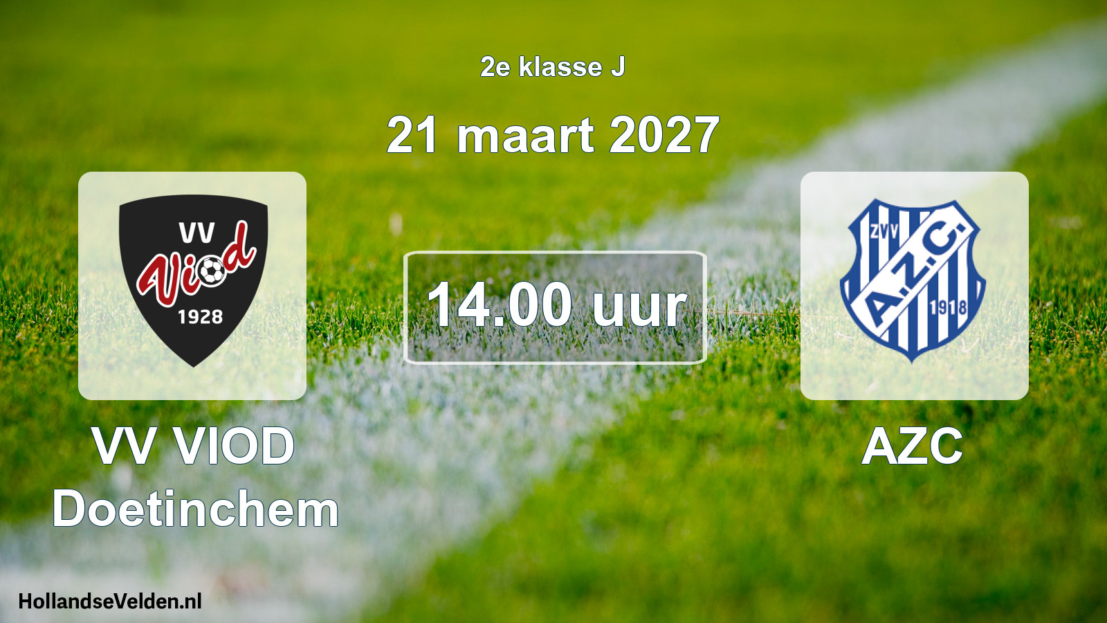 Geplande wedstrijd: VV VIOD Doetinchem - AZC (21 maart 2027)