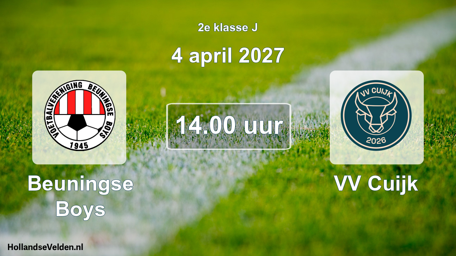 Geplande wedstrijd: Beuningse Boys - VV Cuijk (4 april 2027)