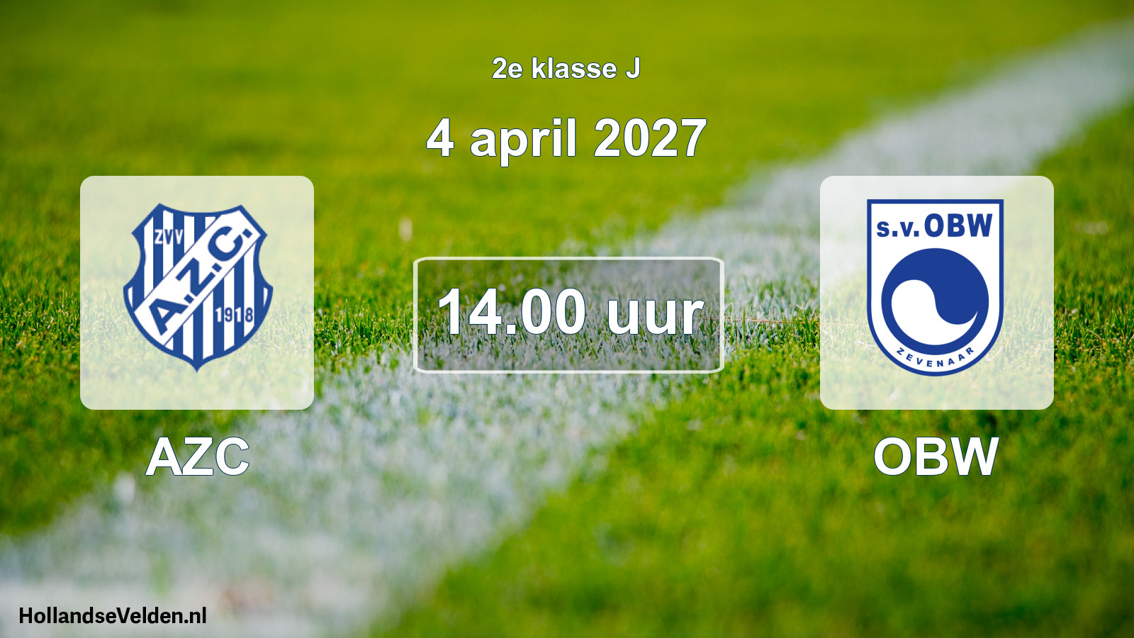 Geplande wedstrijd: AZC - OBW (4 april 2027)