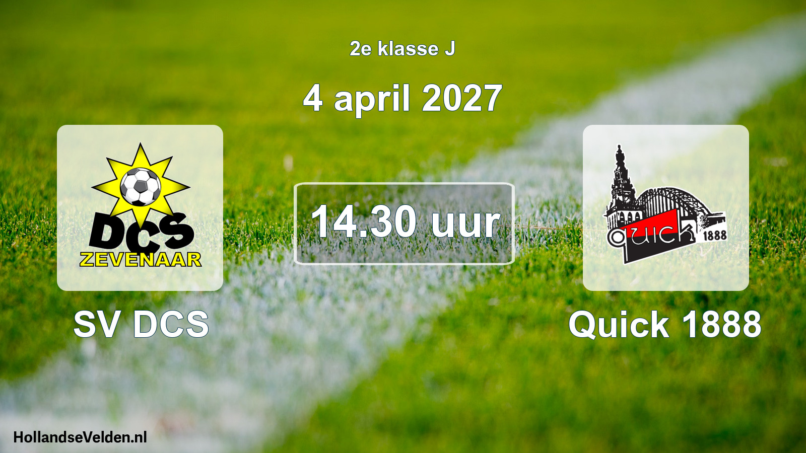 Geplande wedstrijd: SV DCS - Quick 1888 (4 april 2027)