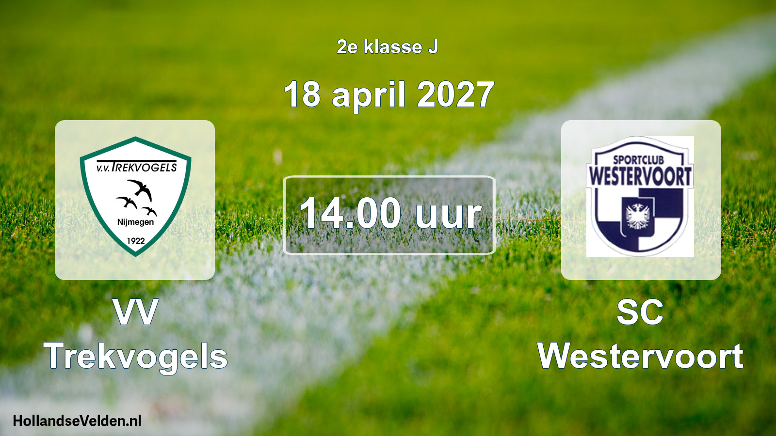 Geplande wedstrijd: VV Trekvogels - SC Westervoort (18 april 2027)