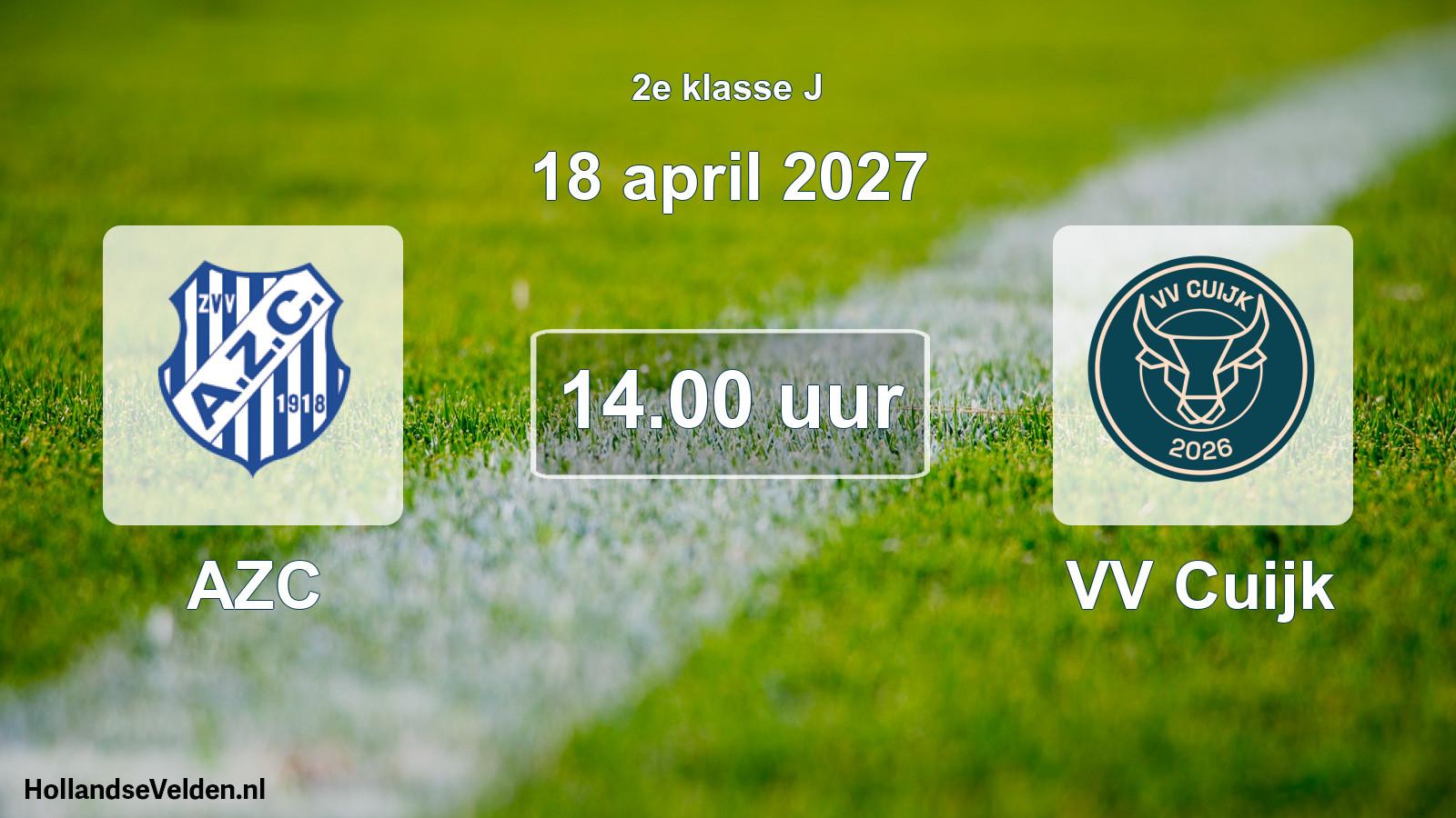 Geplande wedstrijd: AZC - VV Cuijk (18 april 2027)