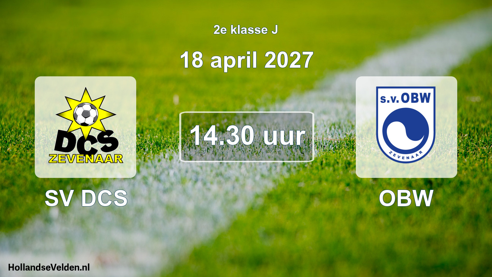 Geplande wedstrijd: SV DCS - OBW (18 april 2027)