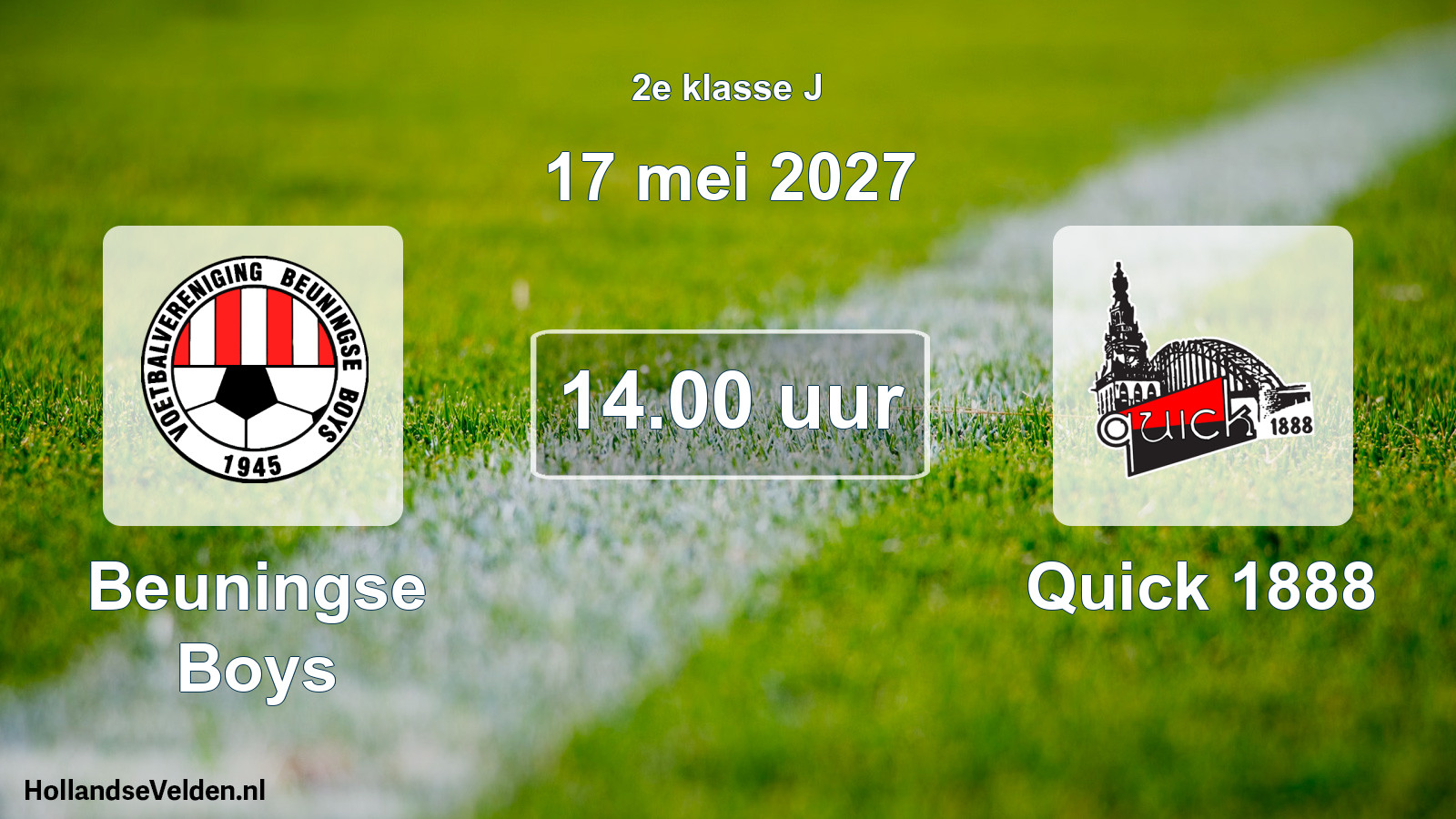 Geplande wedstrijd: Beuningse Boys - Quick 1888 (17 mei 2027)