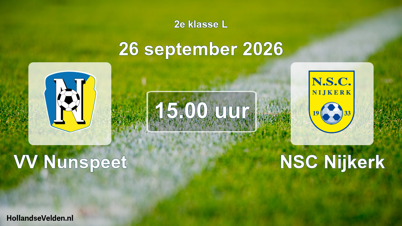 Geplande wedstrijd: VV Nunspeet - NSC Nijkerk (26 september 2026)