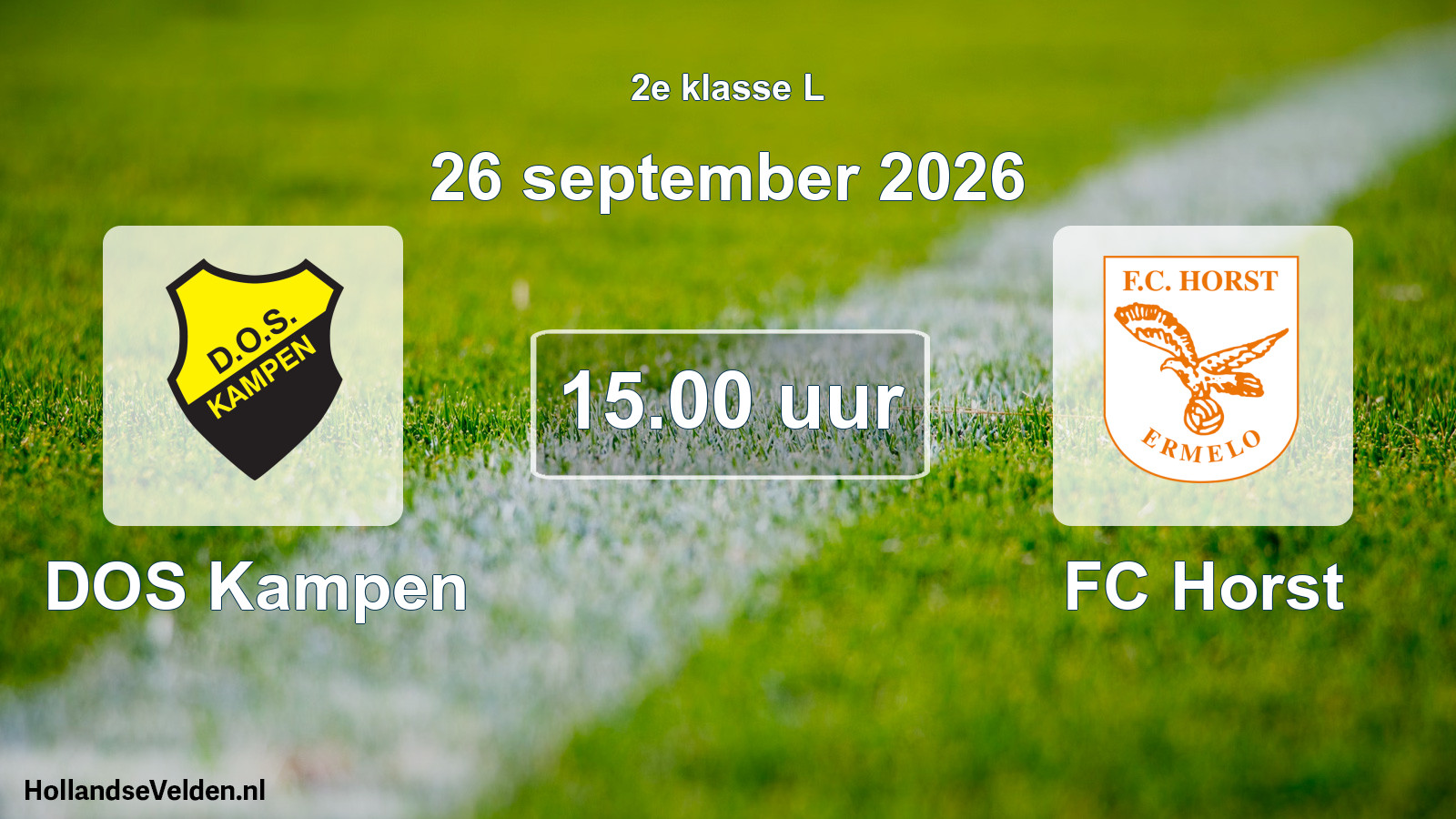 Geplande wedstrijd: DOS Kampen - FC Horst (26 september 2026)
