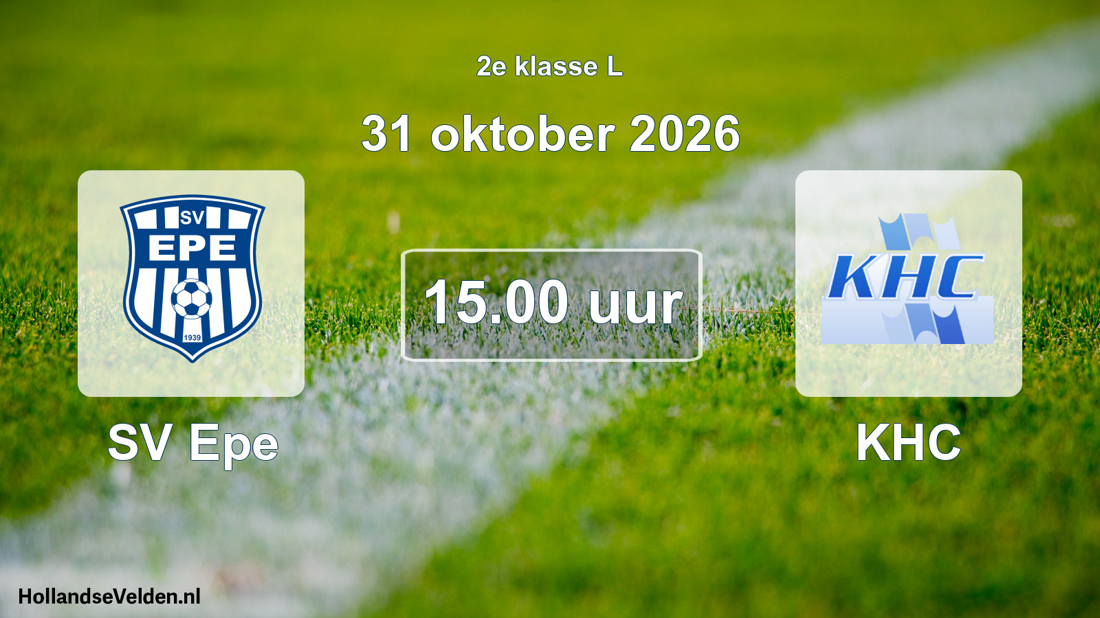 Geplande wedstrijd: SV Epe - KHC (31 oktober 2026)