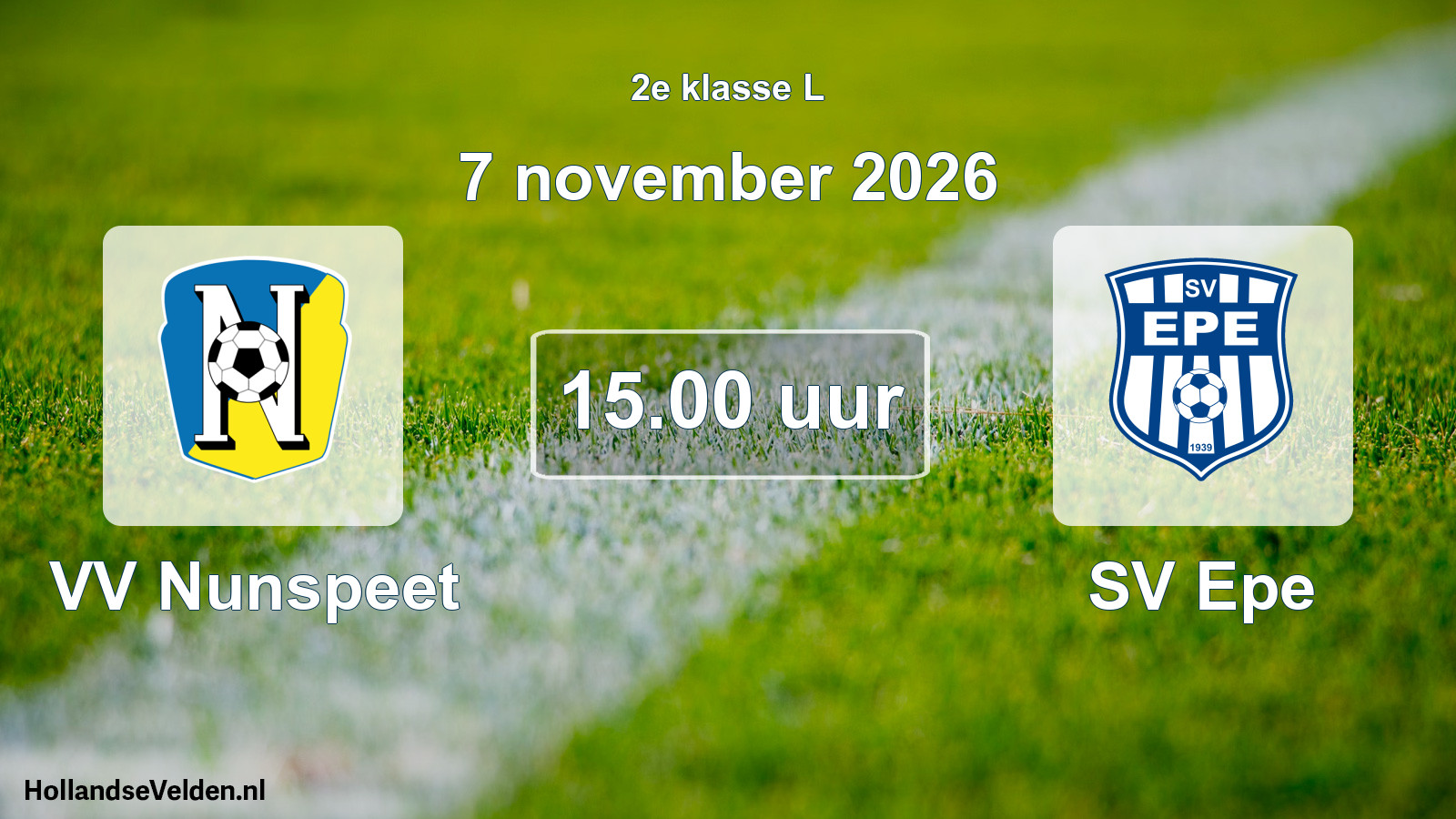 Geplande wedstrijd: VV Nunspeet - SV Epe (7 november 2026)