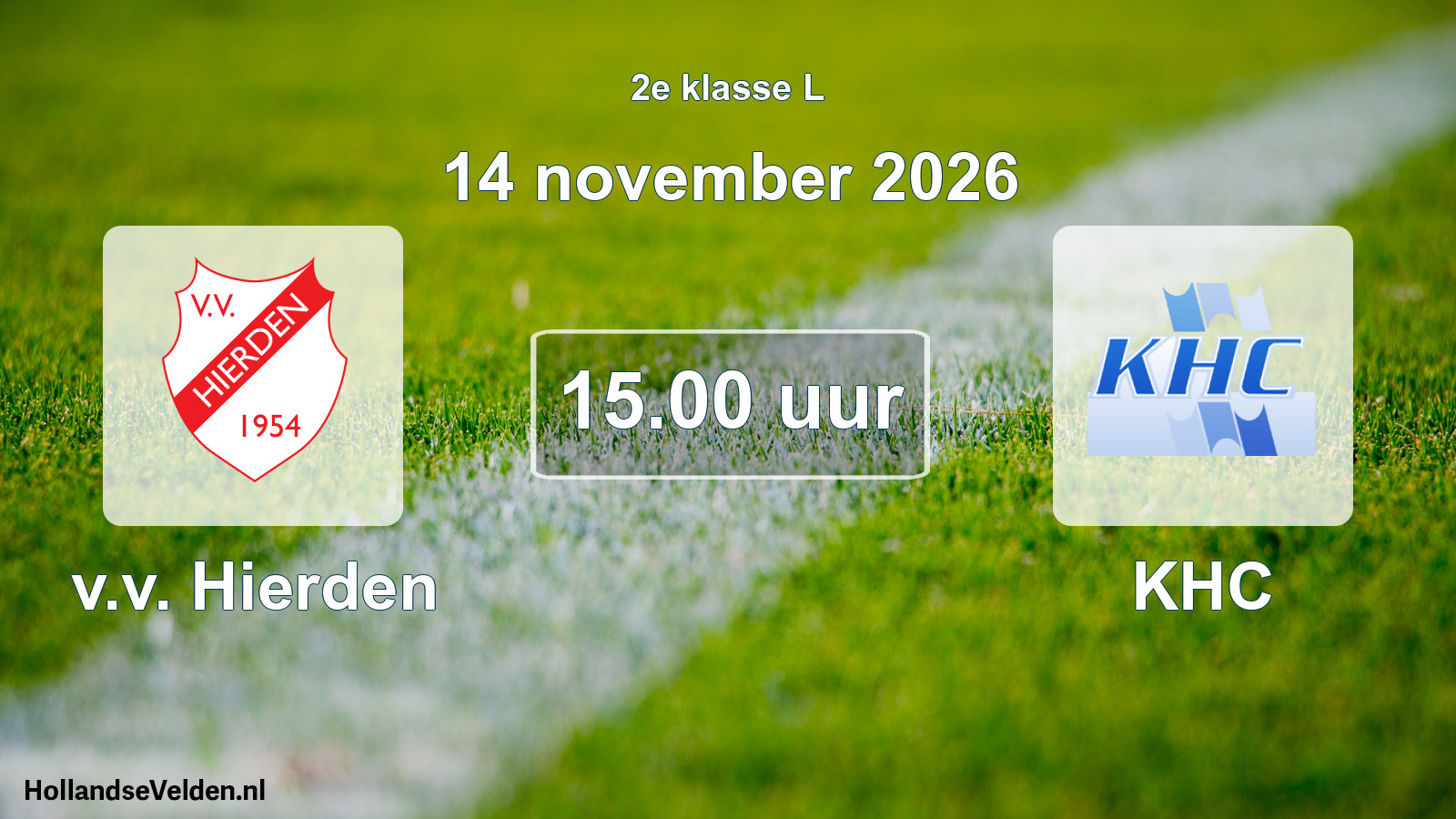Geplande wedstrijd: v.v. Hierden - KHC (14 november 2026)