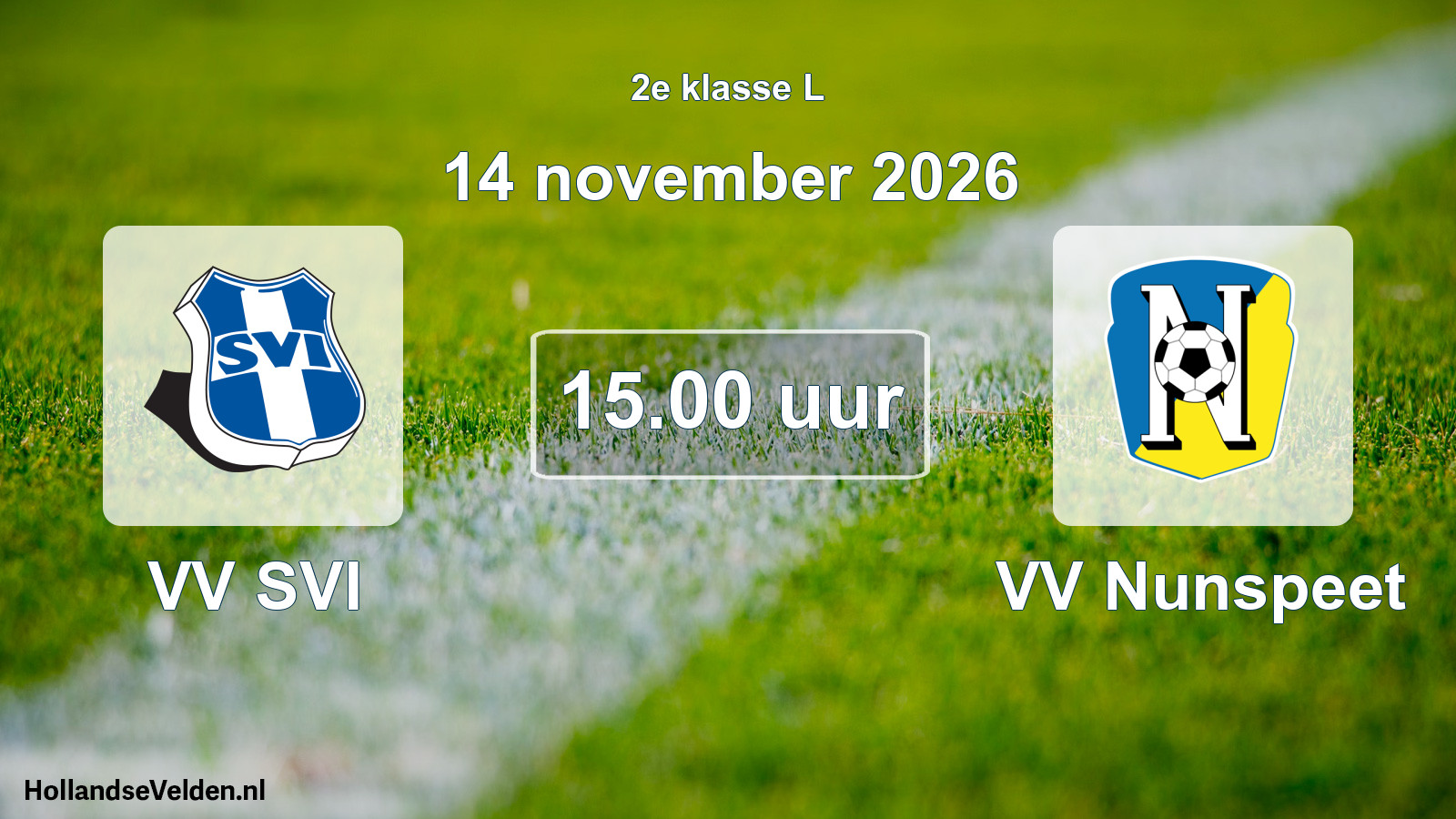 Geplande wedstrijd: VV SVI - VV Nunspeet (14 november 2026)