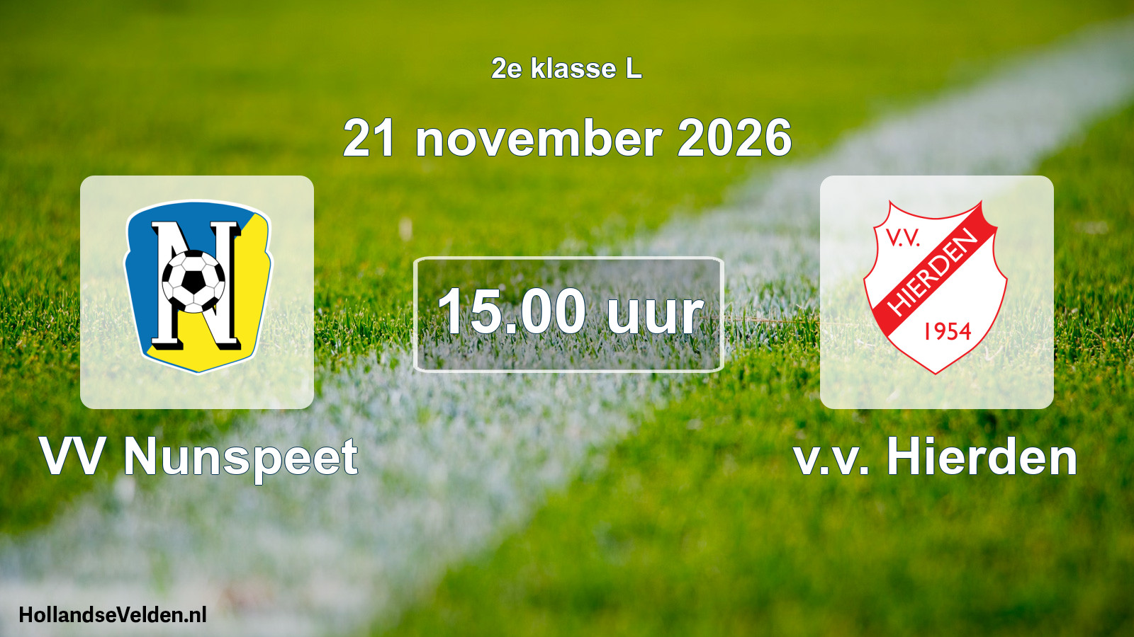 Geplande wedstrijd: VV Nunspeet - v.v. Hierden (21 november 2026)