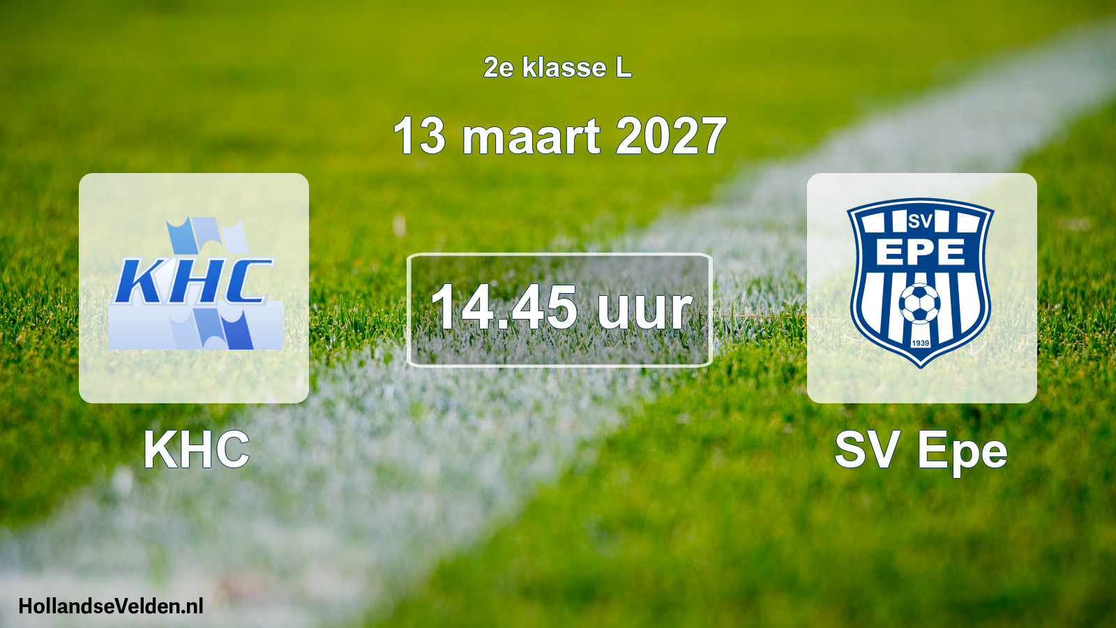 Geplande wedstrijd: KHC - SV Epe (13 maart 2027)