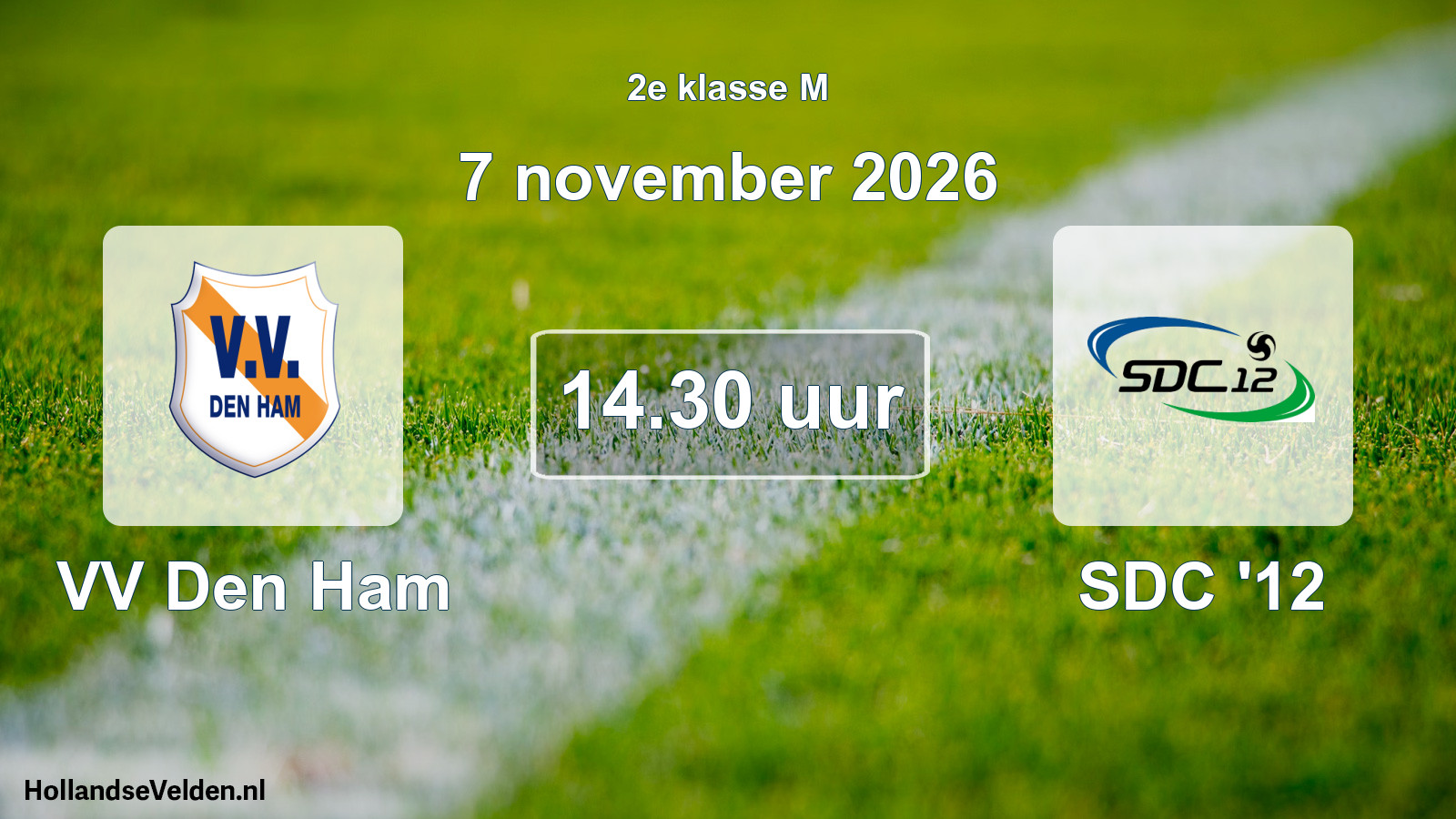 Geplande wedstrijd: VV Den Ham - SDC '12 (7 november 2026)