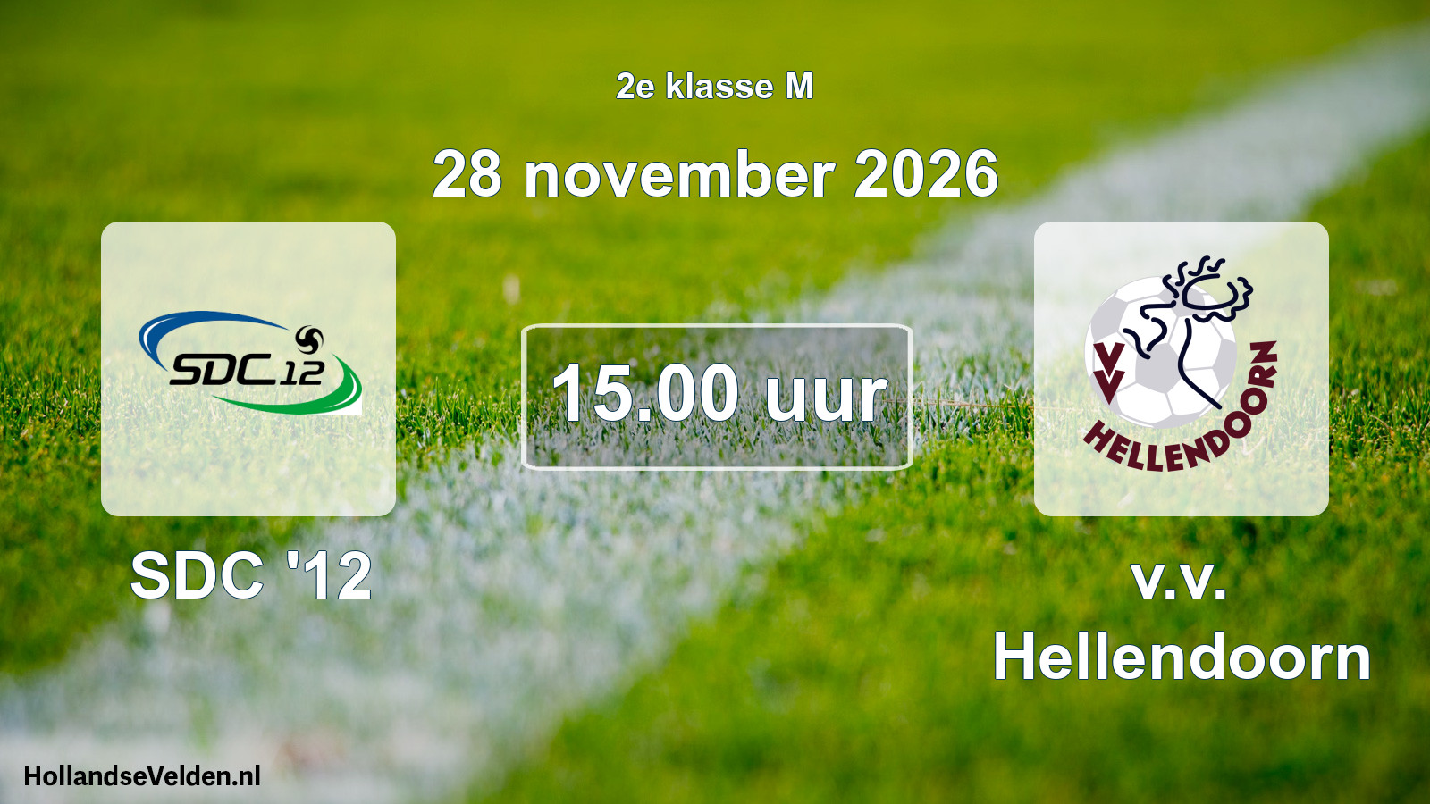 Geplande wedstrijd: SDC '12 - v.v. Hellendoorn (28 november 2026)