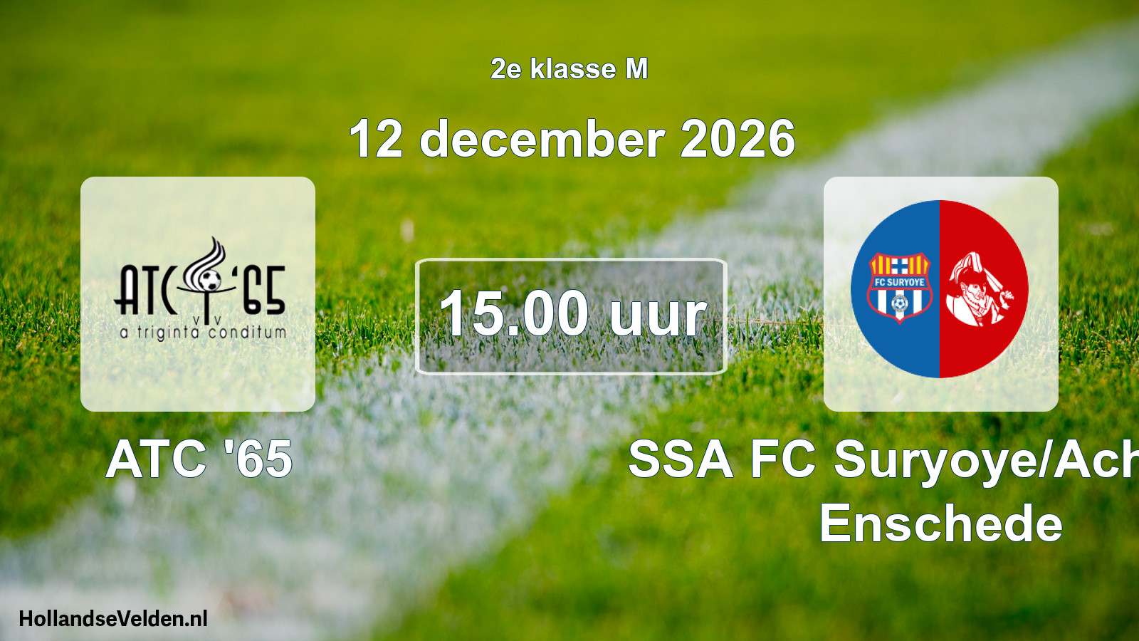 Geplande wedstrijd: ATC '65 - SSA FC Suryoye/Achilles Enschede (12 december 2026)
