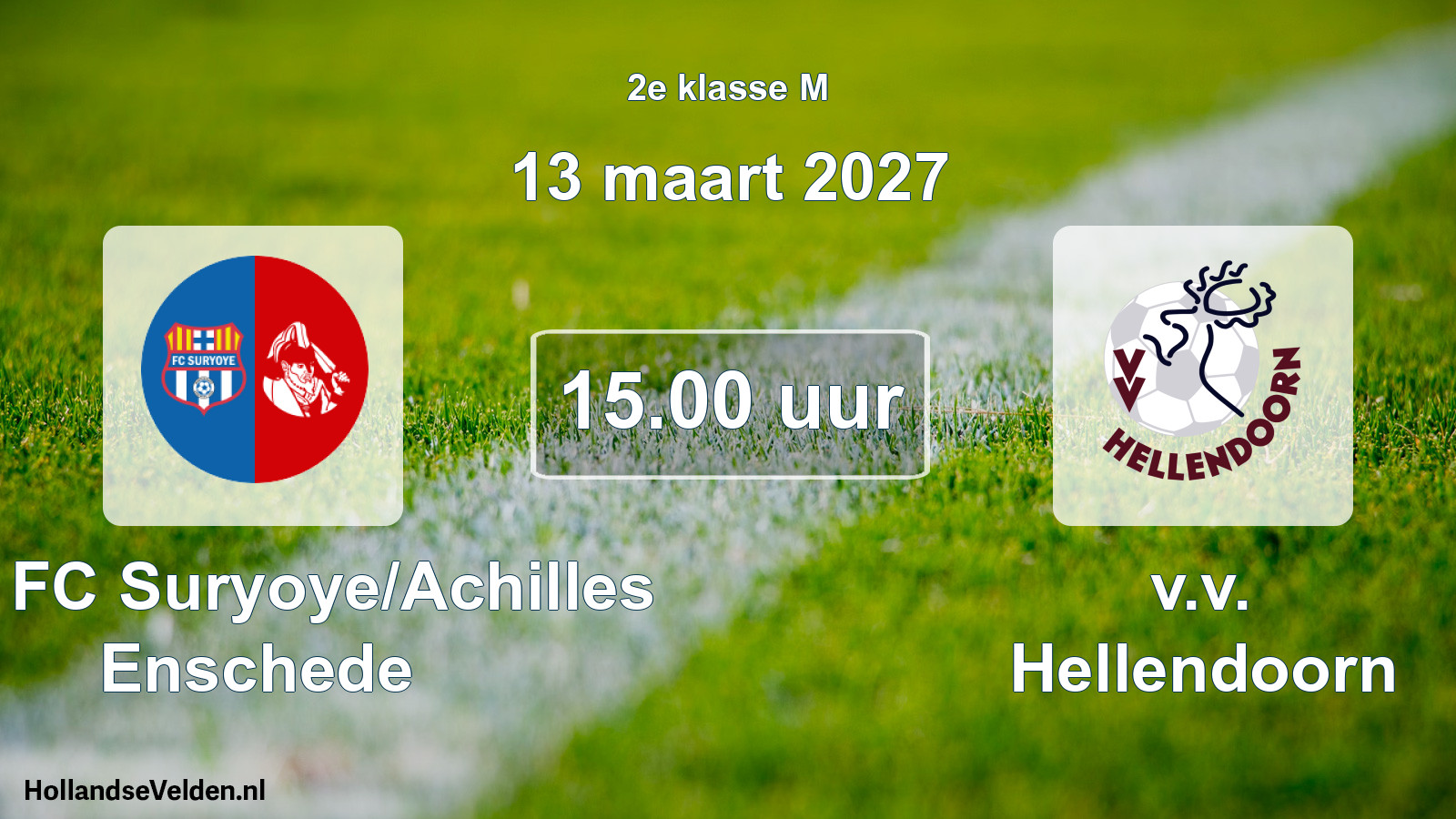 Scheduled Match: SSA FC Suryoye/Achilles Enschede - v.v. Hellendoorn (13 March 2027)
