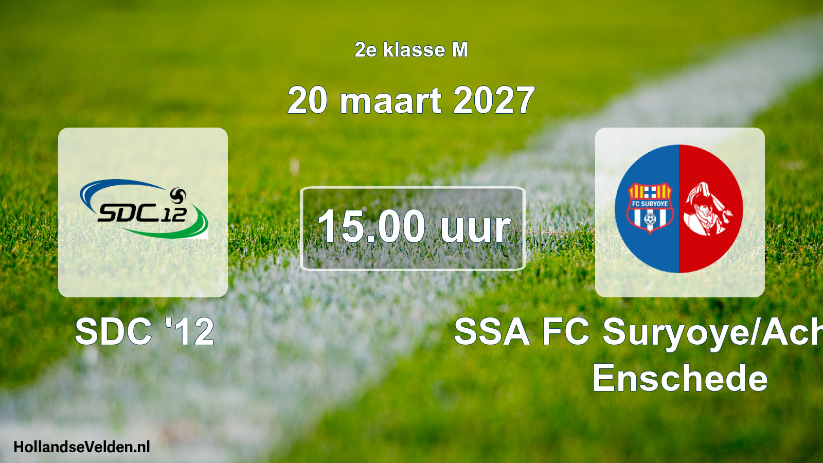 Geplande wedstrijd: SDC '12 - SSA FC Suryoye/Achilles Enschede (20 maart 2027)