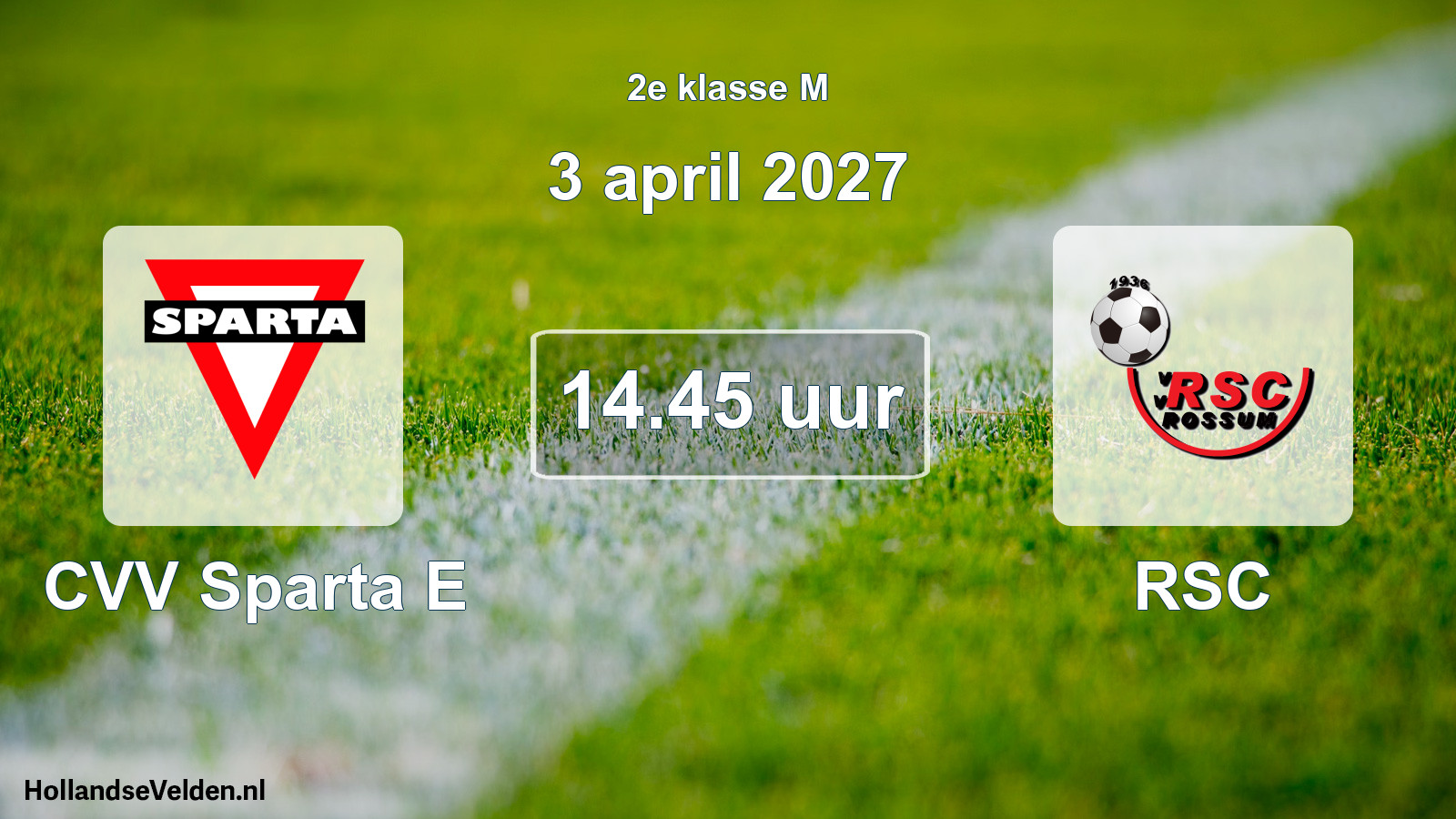 Geplande wedstrijd: CVV Sparta E - RSC (3 april 2027)