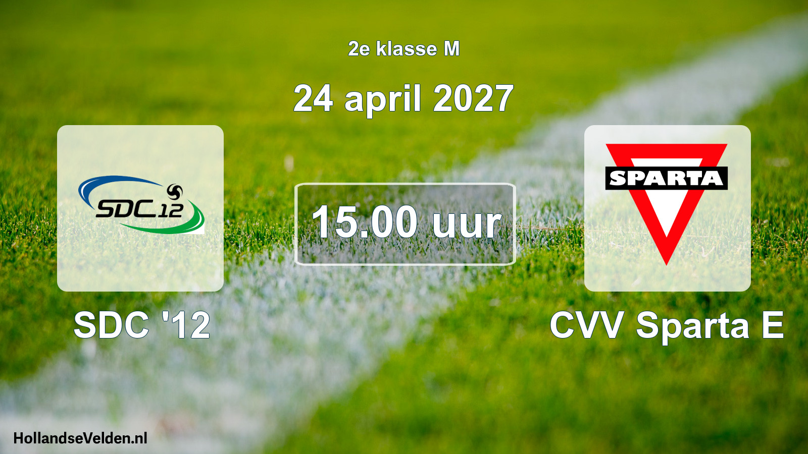Scheduled Match: SDC '12 - CVV Sparta E (24 April 2027)