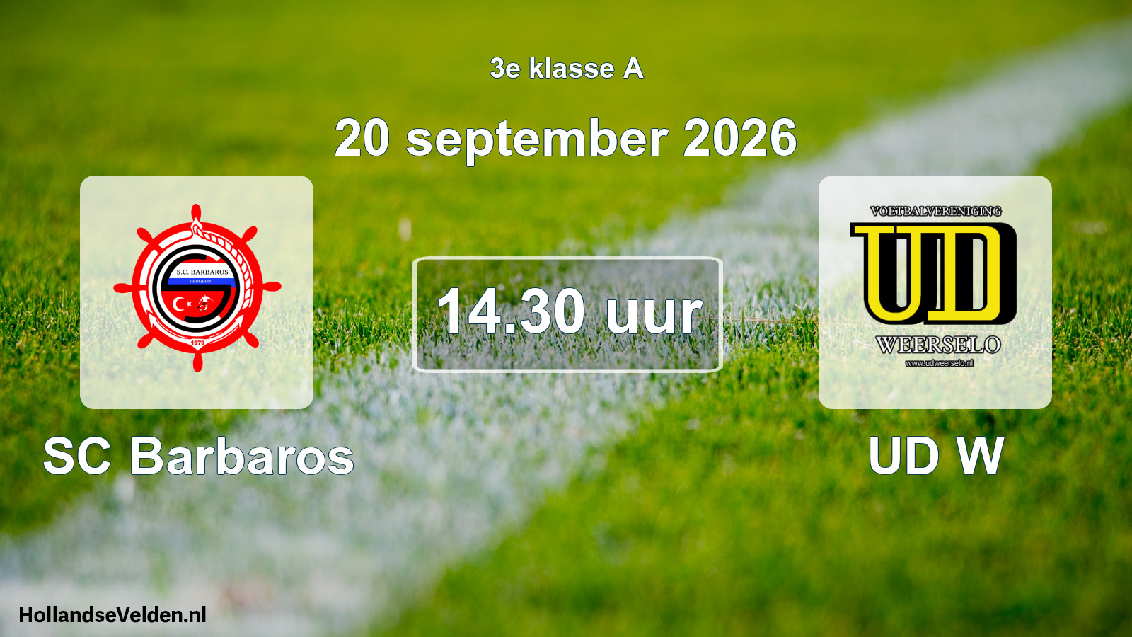 Geplande wedstrijd: SC Barbaros - UD W (20 september 2026)