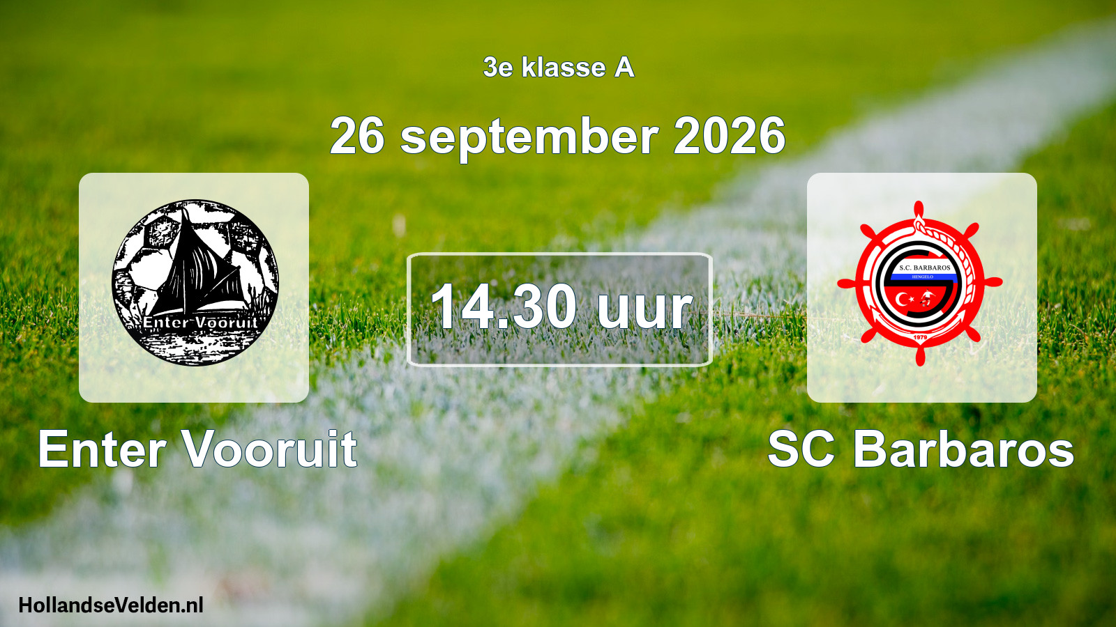 Geplande wedstrijd: Enter Vooruit - SC Barbaros (26 september 2026)