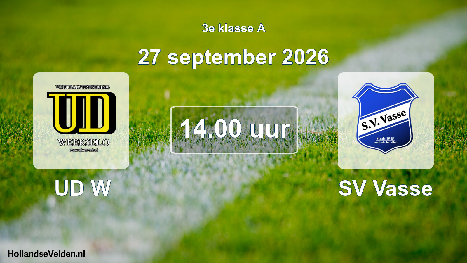 Geplande wedstrijd: UD W - SV Vasse (27 september 2026)