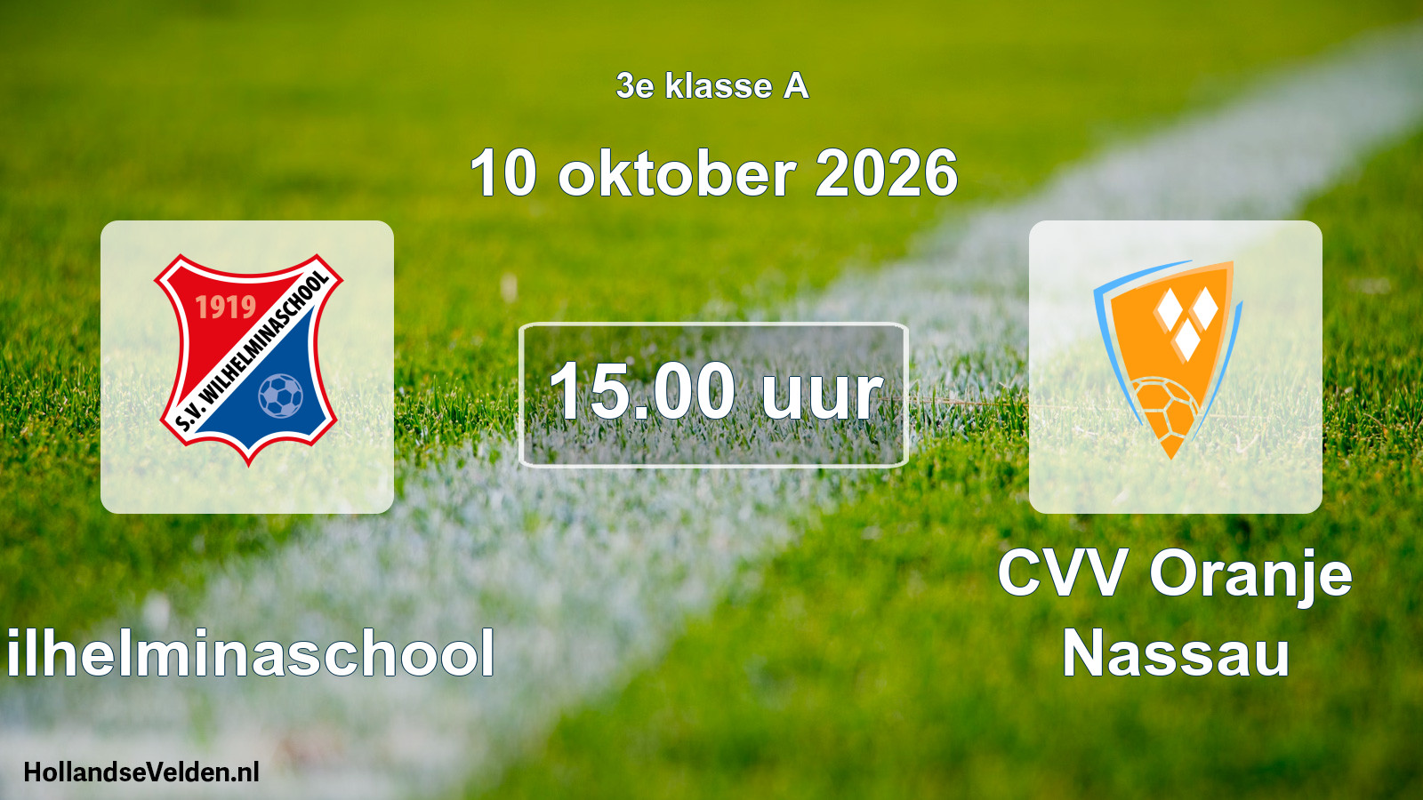 Geplande wedstrijd: Wilhelminaschool - CVV Oranje Nassau (10 oktober 2026)