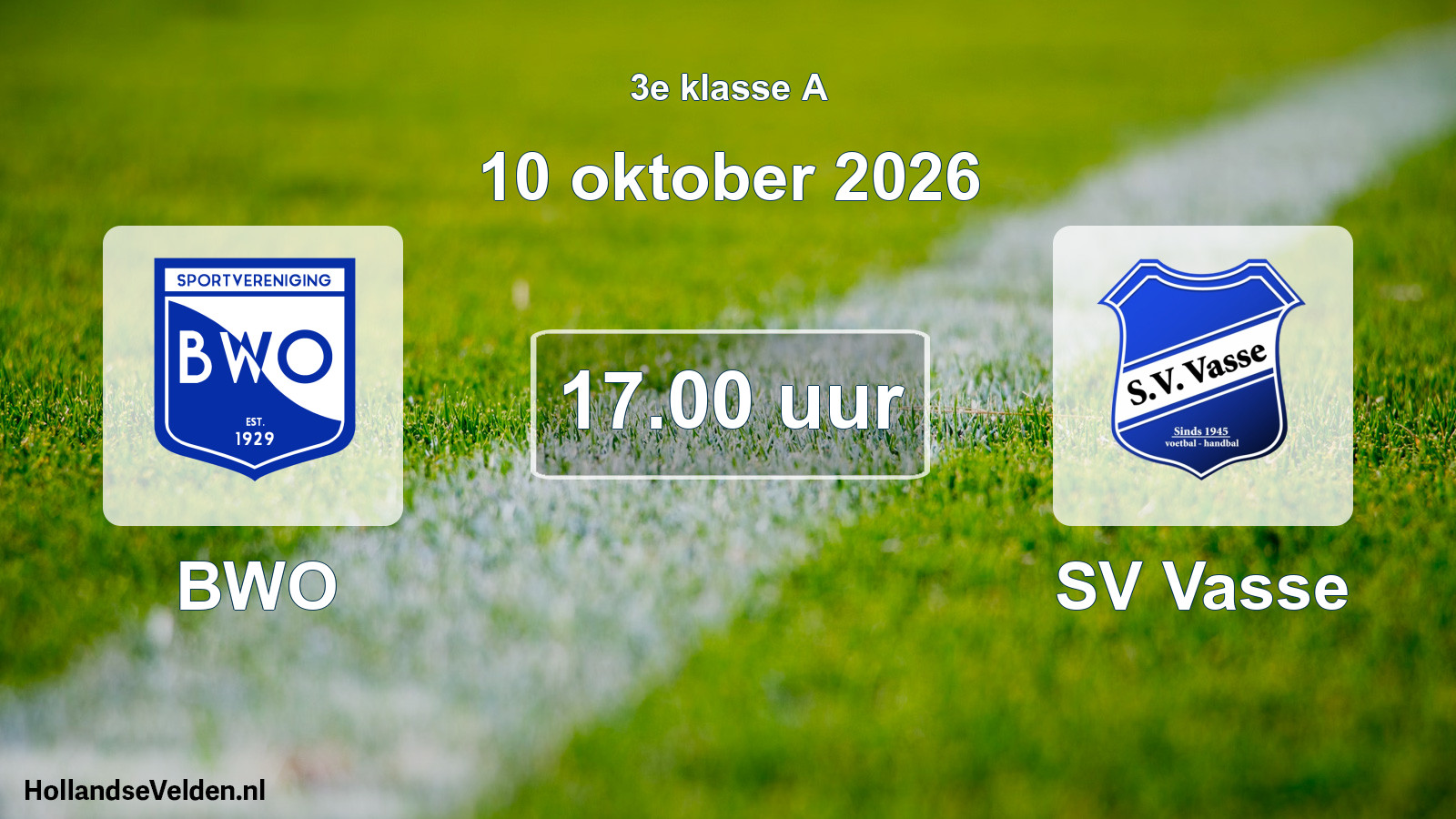 Geplande wedstrijd: BWO - SV Vasse (10 oktober 2026)