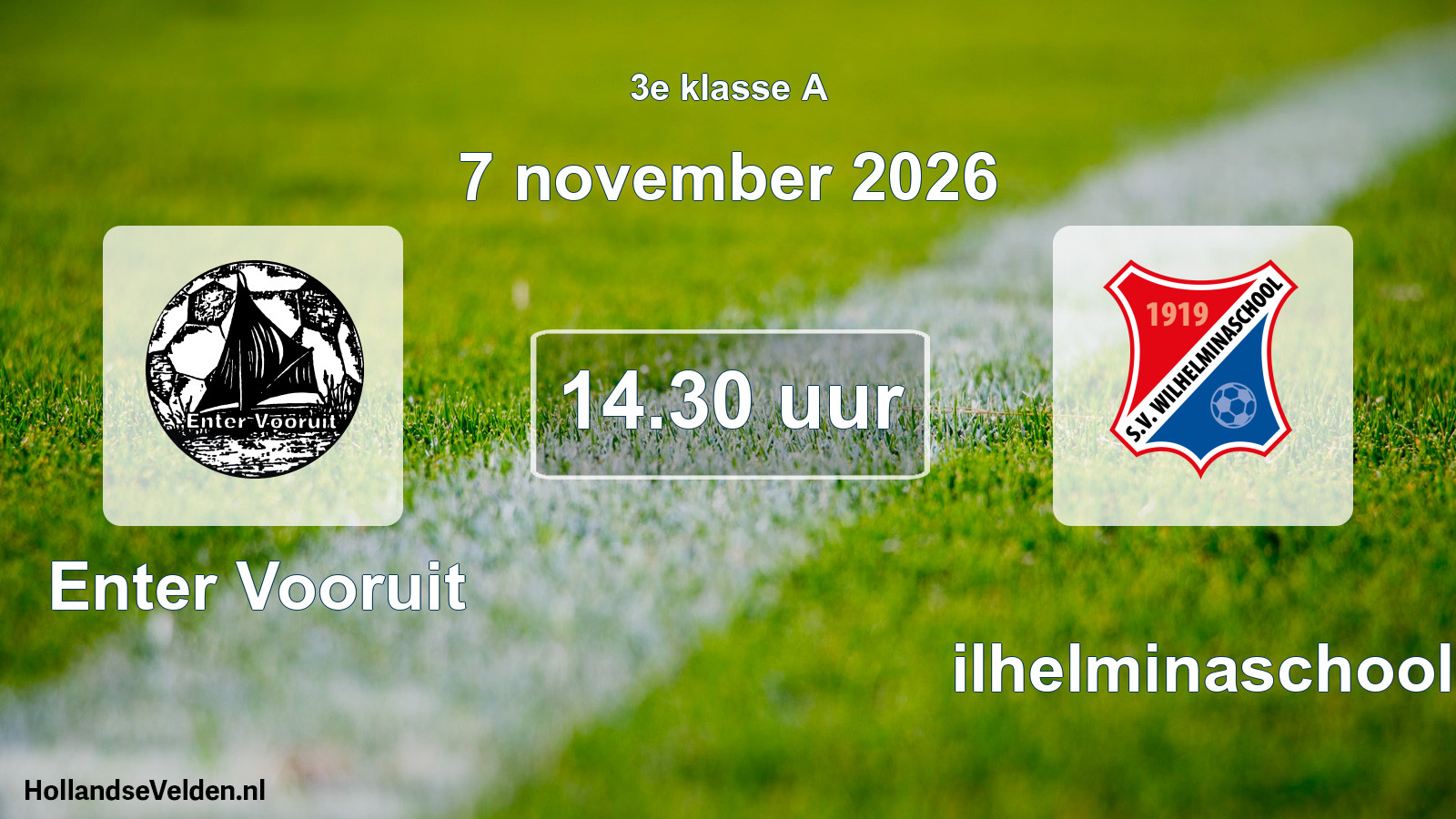 Geplande wedstrijd: Enter Vooruit - Wilhelminaschool (7 november 2026)