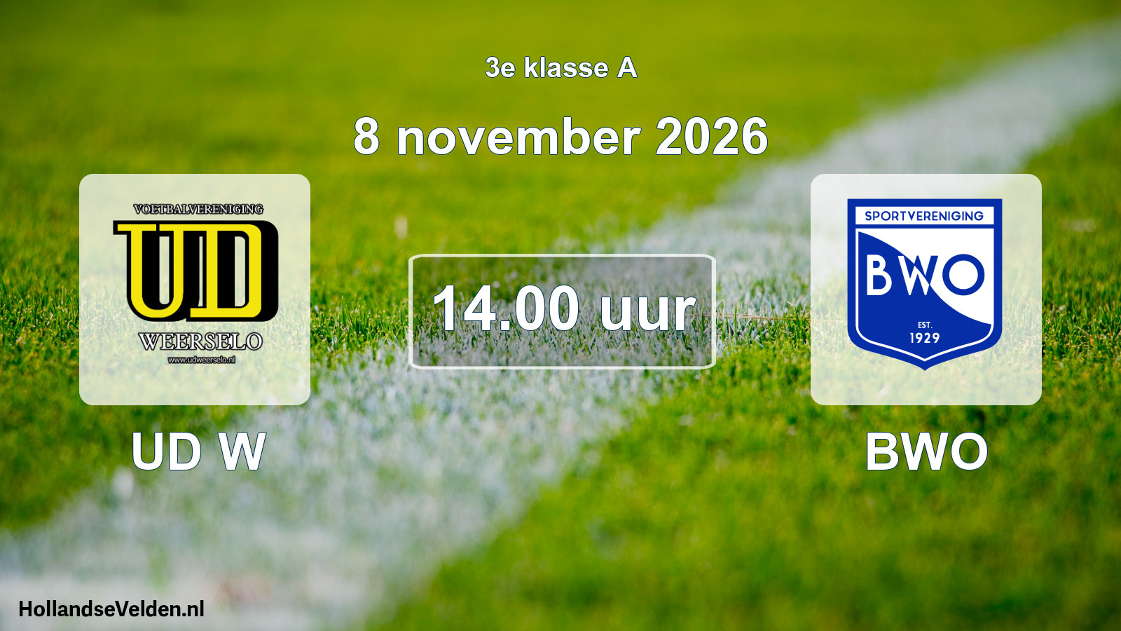 Geplande wedstrijd: UD W - BWO (8 november 2026)