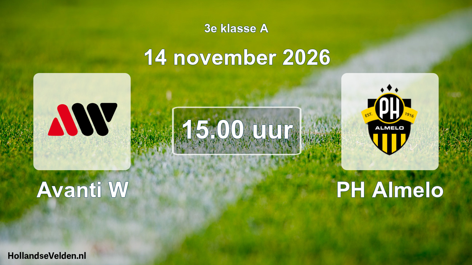 Geplande wedstrijd: Avanti W - PH Almelo (14 november 2026)