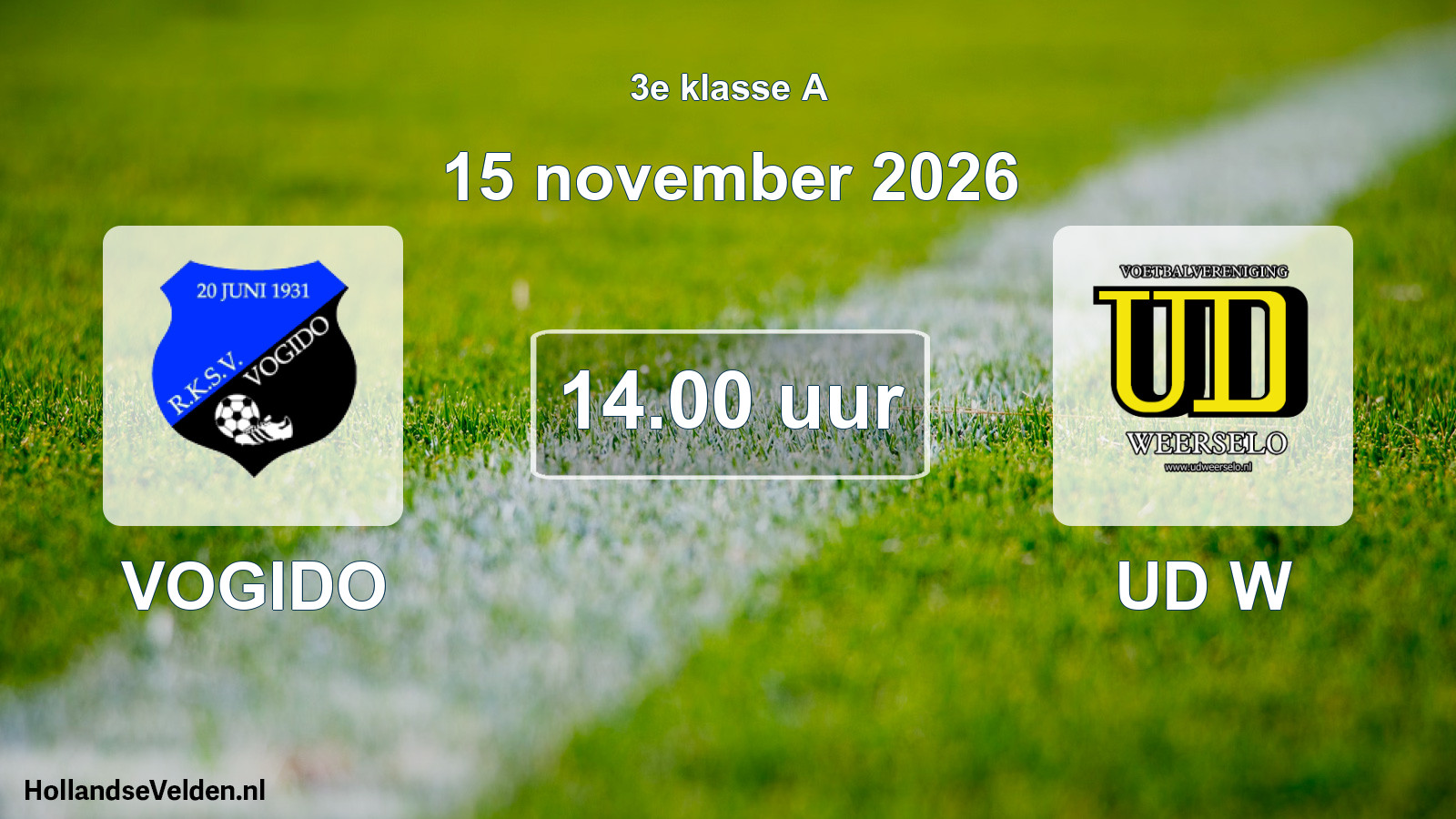 Geplande wedstrijd: VOGIDO - UD W (15 november 2026)
