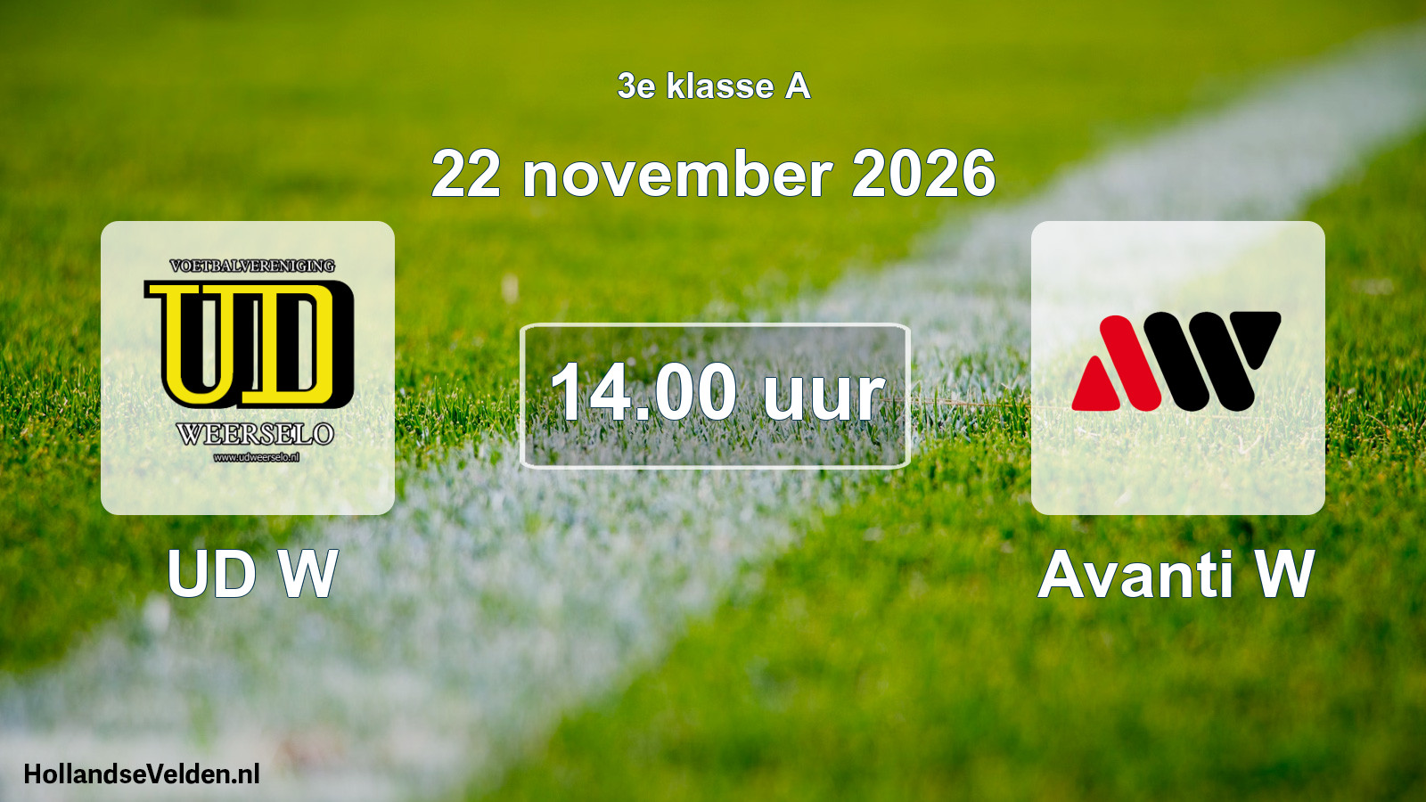 Geplande wedstrijd: UD W - Avanti W (22 november 2026)