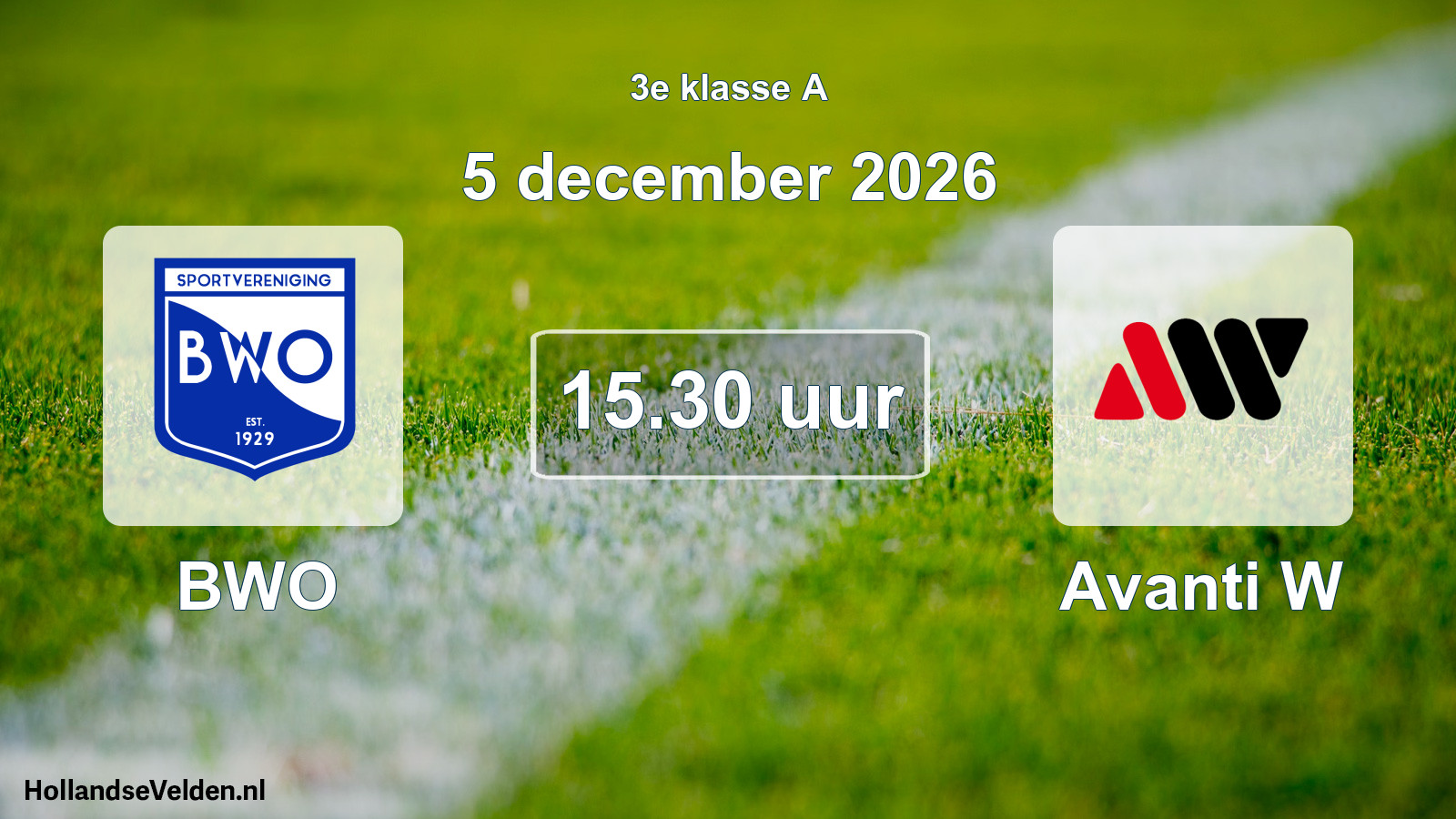 Geplande wedstrijd: BWO - Avanti W (5 december 2026)