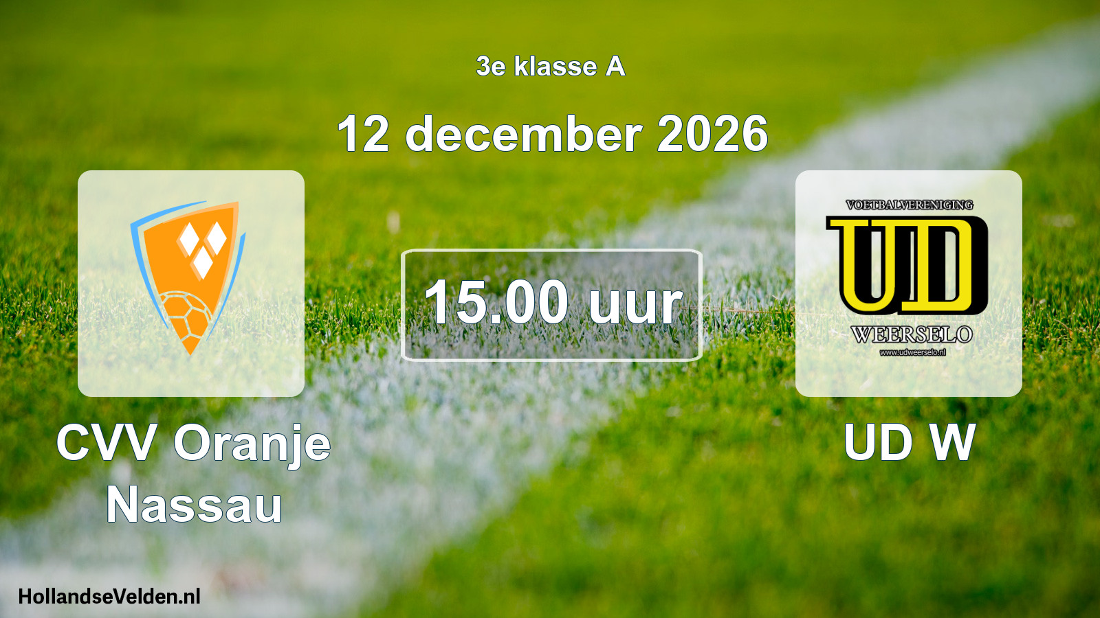Geplande wedstrijd: CVV Oranje Nassau - UD W (12 december 2026)