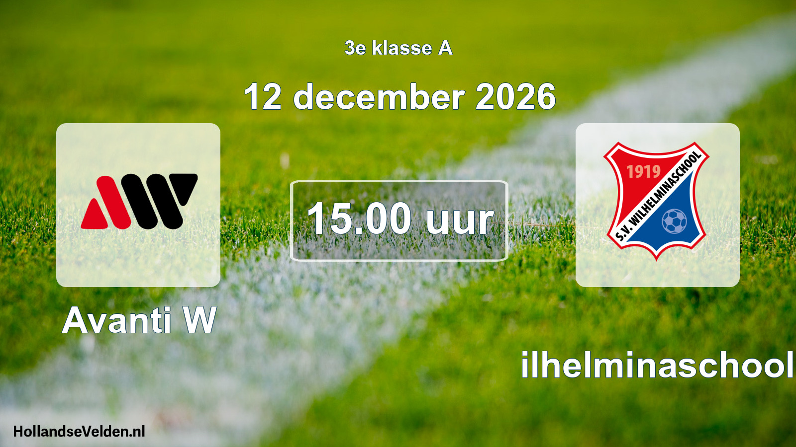 Geplande wedstrijd: Avanti W - Wilhelminaschool (12 december 2026)