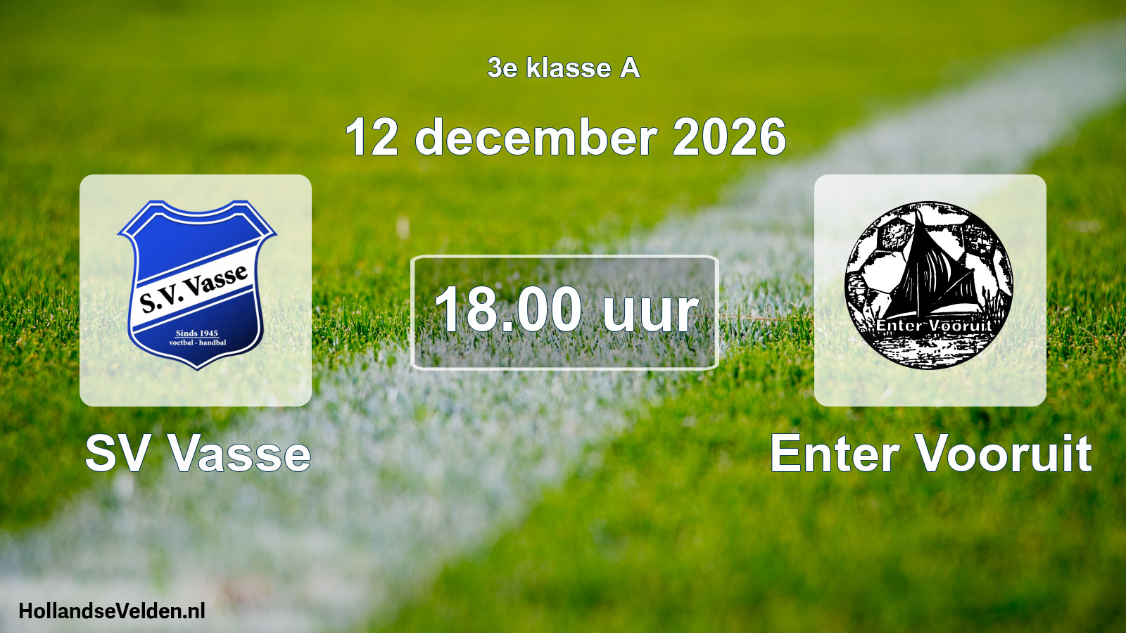 Geplande wedstrijd: SV Vasse - Enter Vooruit (12 december 2026)