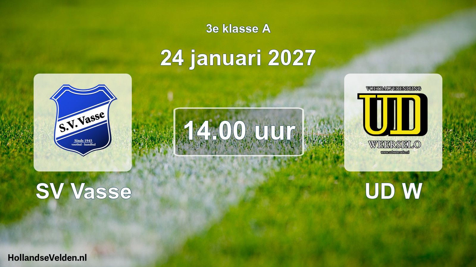 Geplande wedstrijd: SV Vasse - UD W (24 januari 2027)