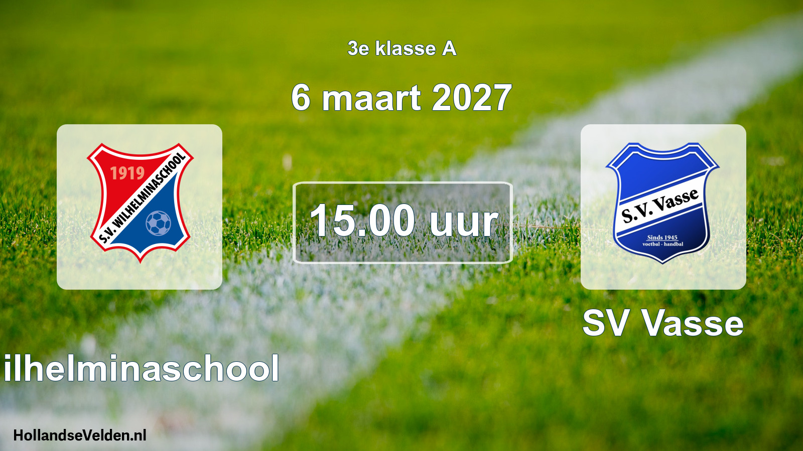 Geplande wedstrijd: Wilhelminaschool - SV Vasse (6 maart 2027)
