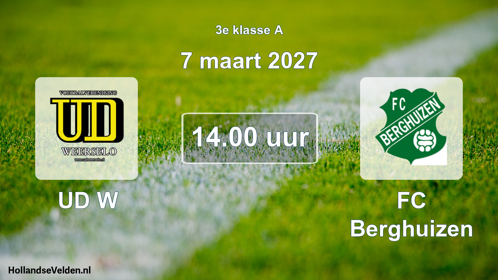 Geplande wedstrijd: UD W - FC Berghuizen (7 maart 2027)