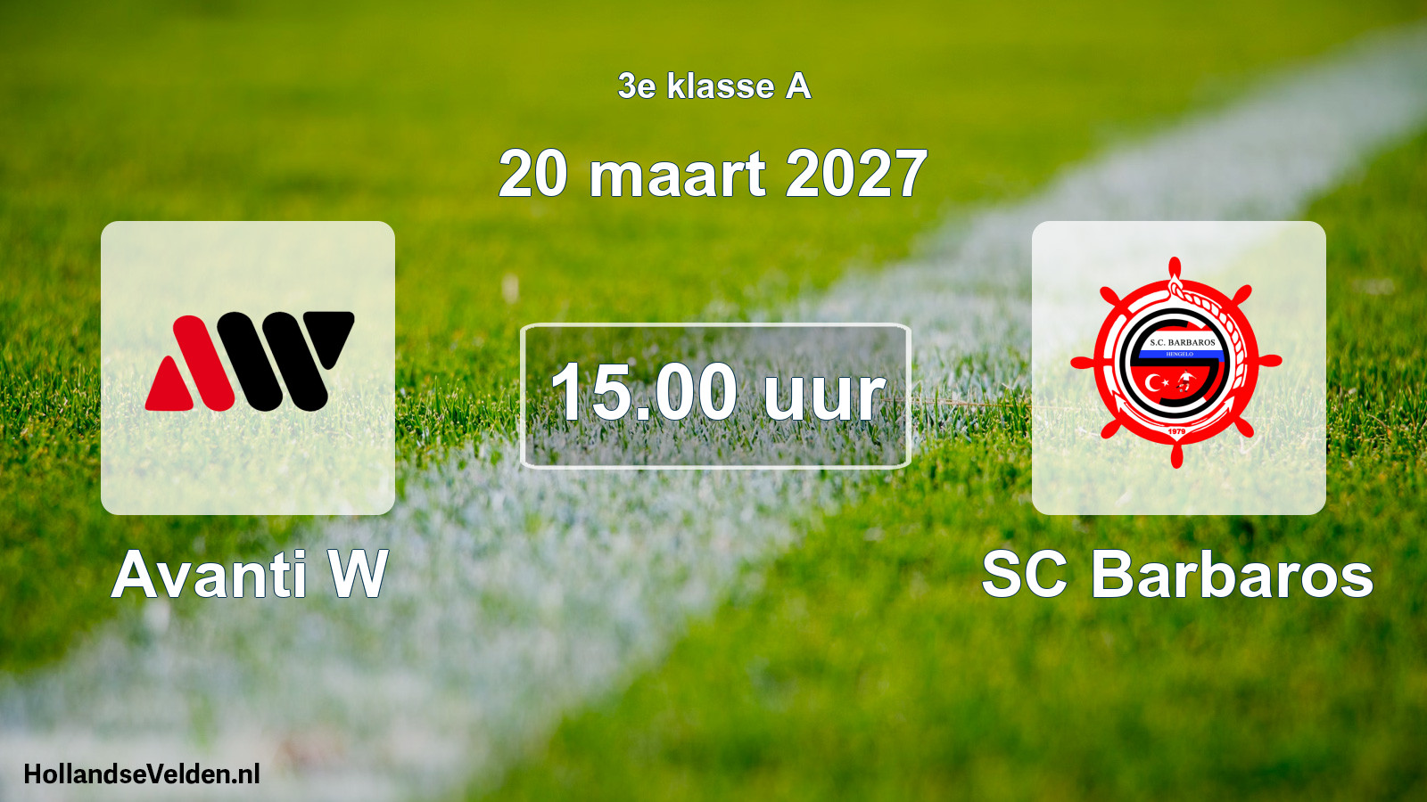 Geplande wedstrijd: Avanti W - SC Barbaros (20 maart 2027)