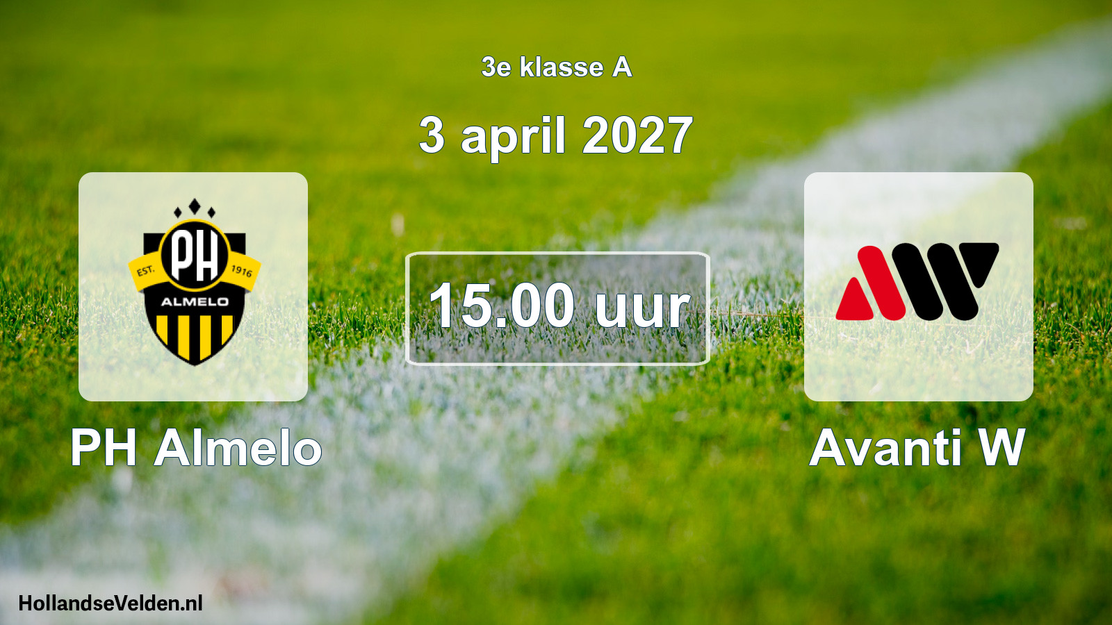Scheduled Match: PH Almelo - Avanti W (3 April 2027)