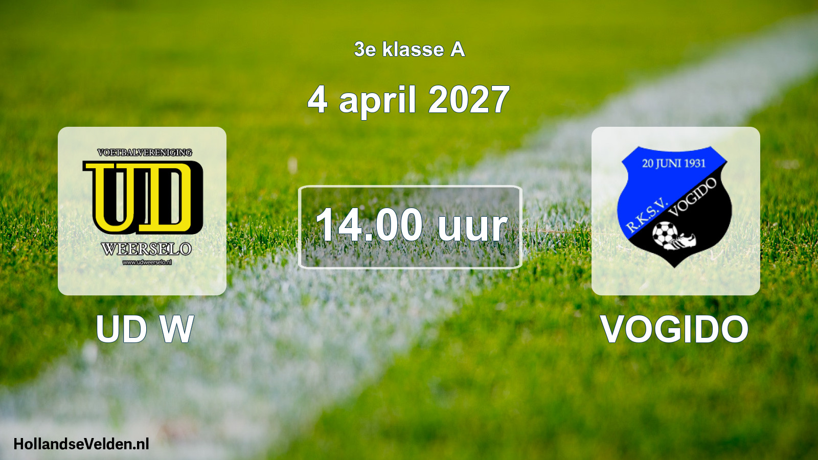 Geplande wedstrijd: UD W - VOGIDO (4 april 2027)