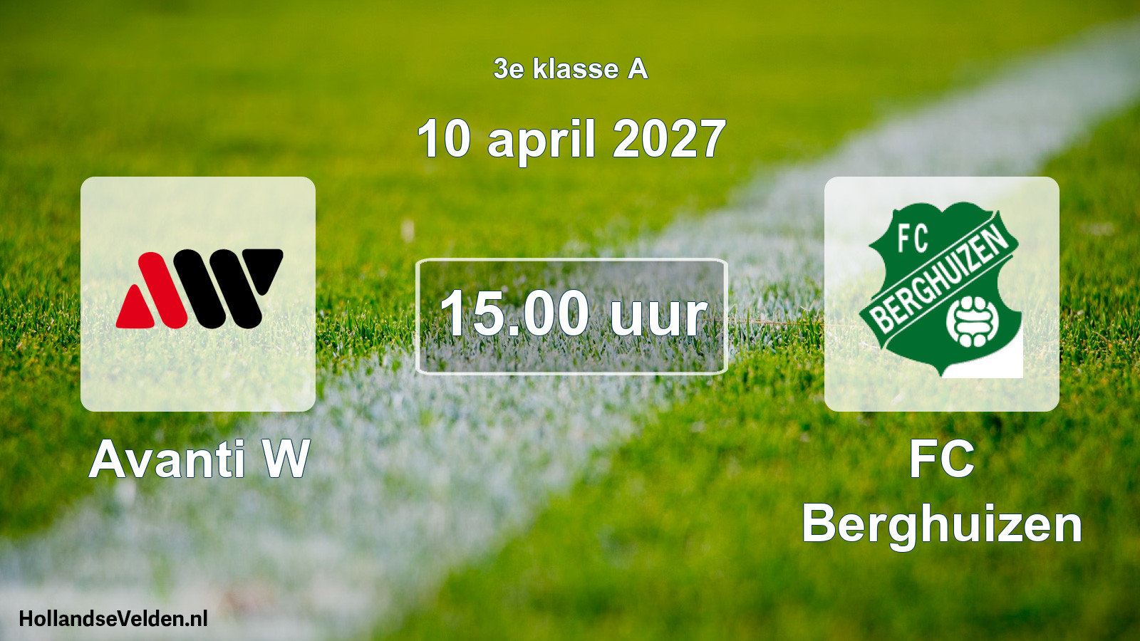 Scheduled Match: Avanti W - FC Berghuizen (10 April 2027)