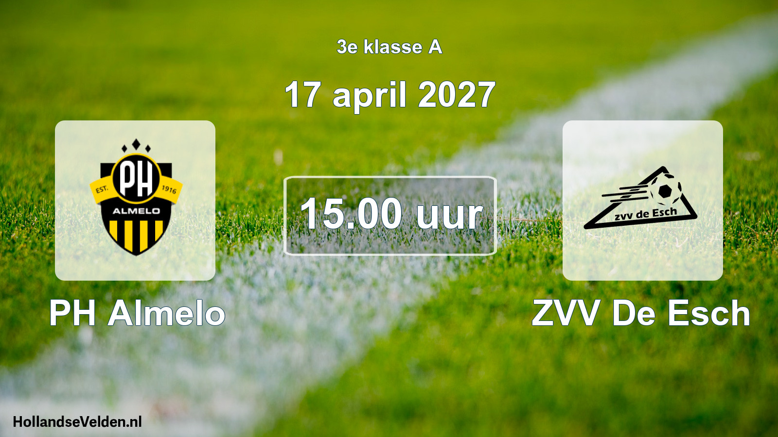 Geplande wedstrijd: PH Almelo - ZVV De Esch (17 april 2027)