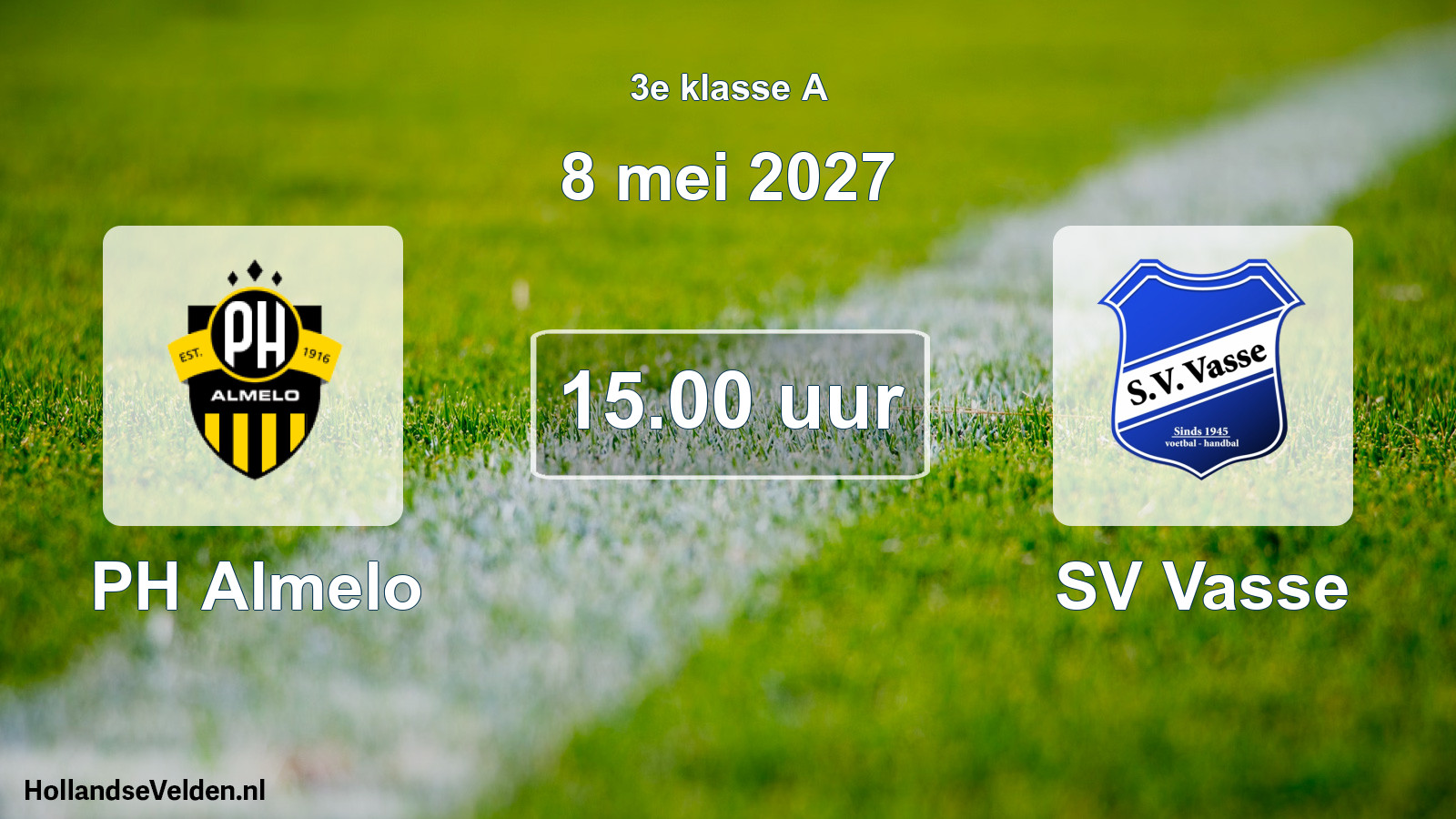 Geplande wedstrijd: PH Almelo - SV Vasse (8 mei 2027)